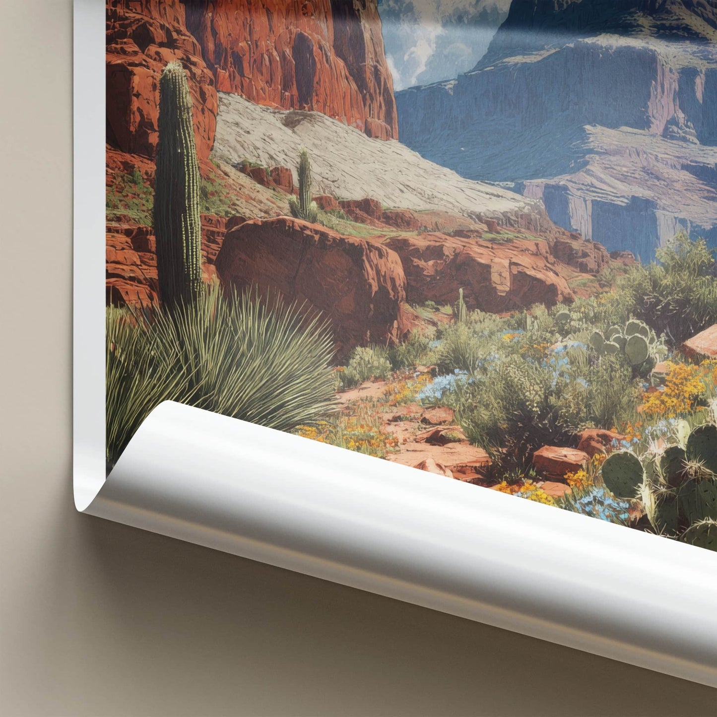 Arizona Poster - Arizona Art Print - Desert Canyon Flowers Home Decor
