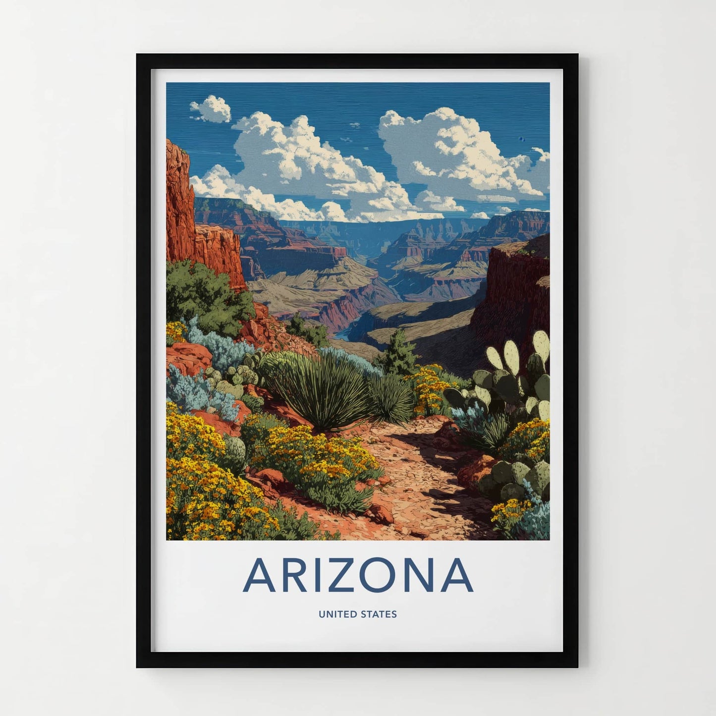 Arizona Poster - Arizona Travel Art - Canyon Vista Flowers Home Decor