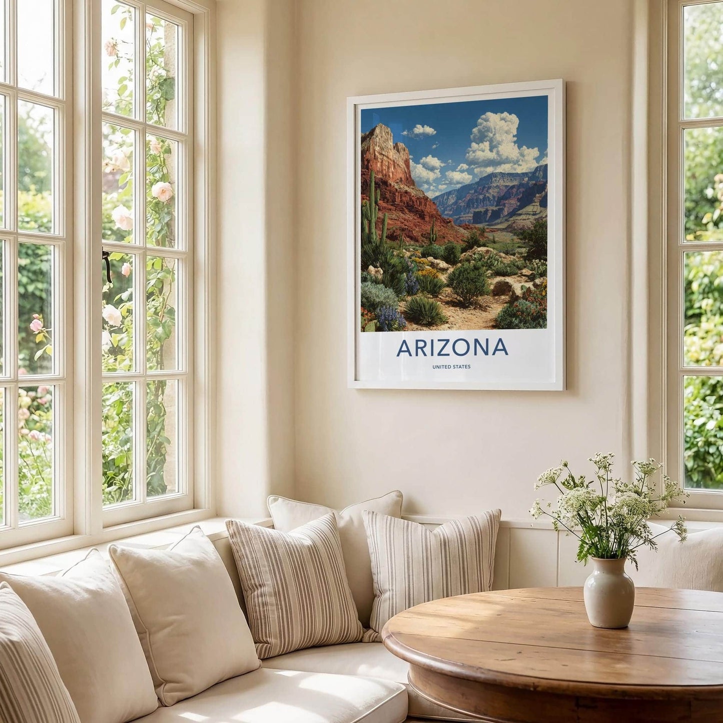 Arizona Poster - Arizona Travel Art - Desert Canyon Scene Home Decor