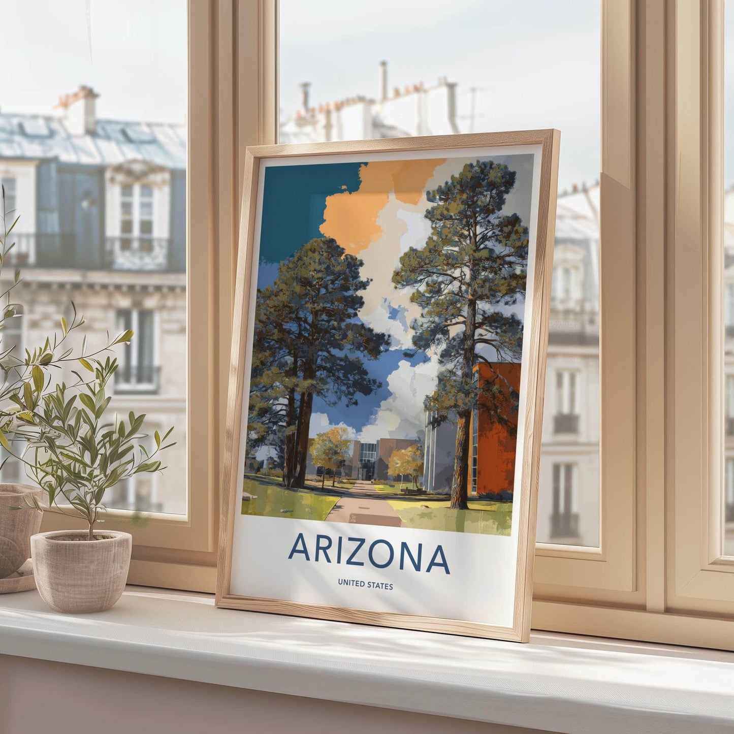 Arizona Poster - Arizona Wall Art - Green Campus Scene Home Decor