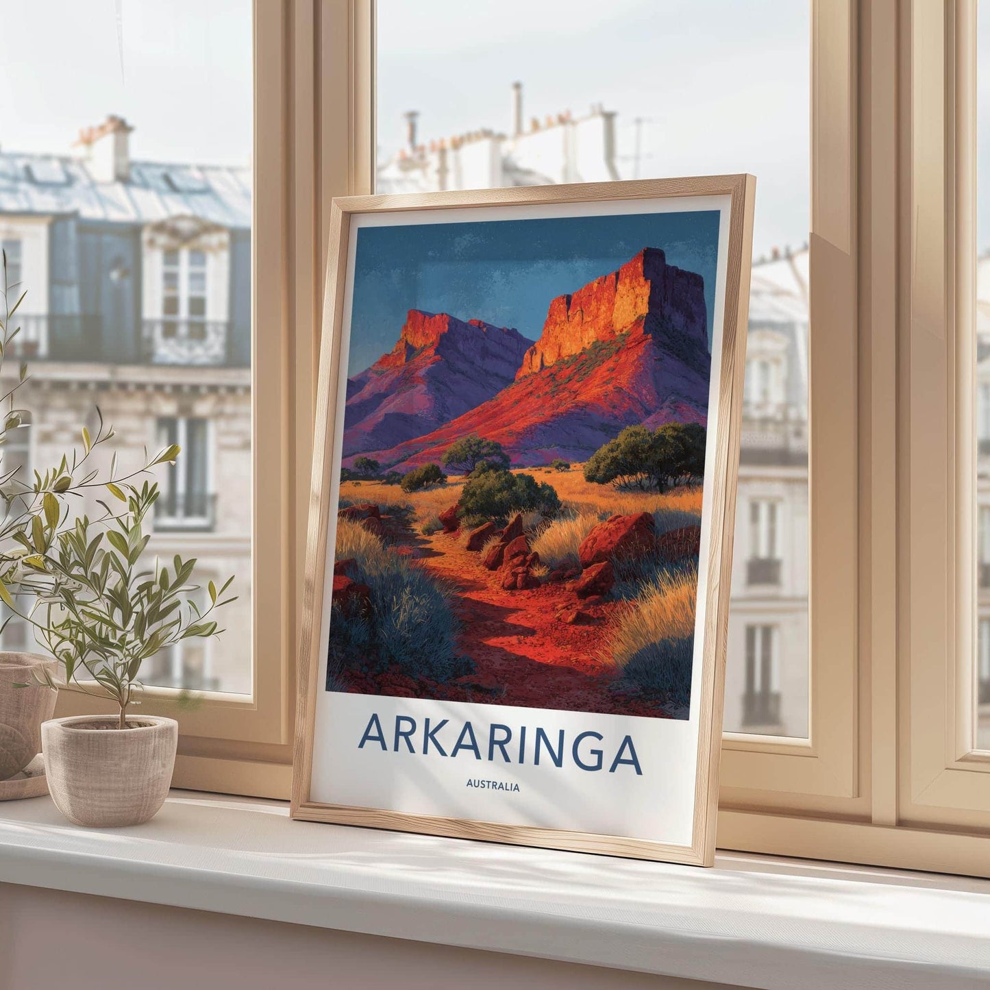 Arkarina Poster - Australia Travel Art - Red Canyon Scenery Home Decor