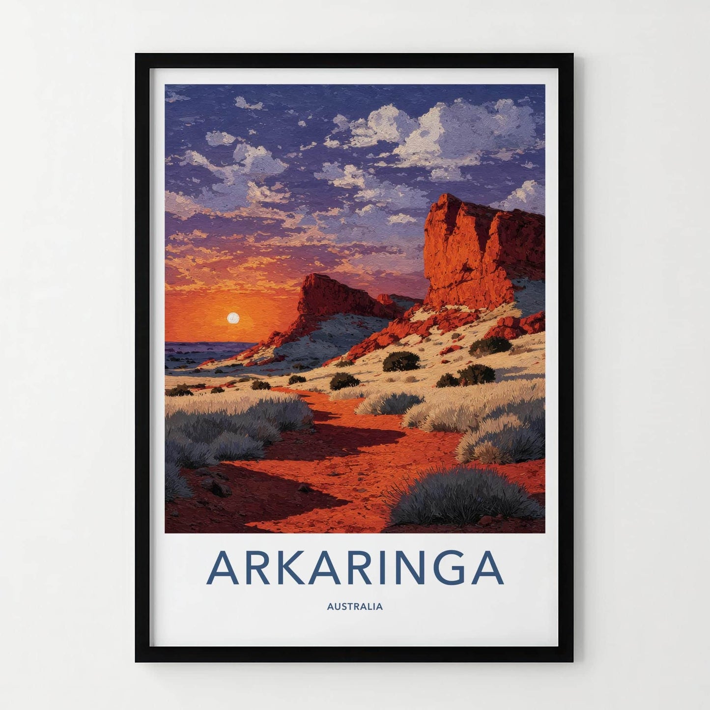 Arkariniga Poster - Australia Travel Print - Red Rock Desert Home Decor