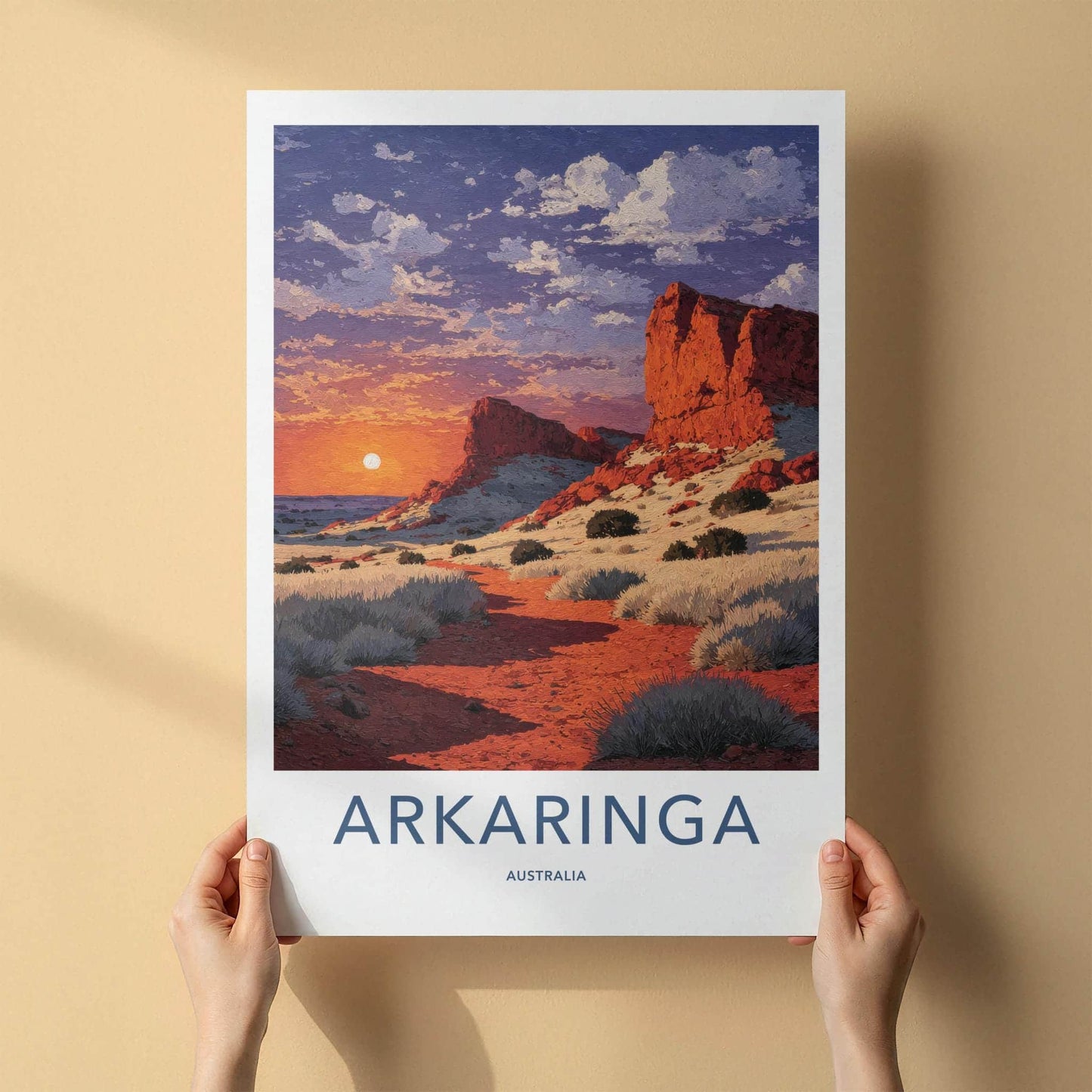 Arkariniga Poster - Australia Travel Print - Red Rock Desert Home Decor