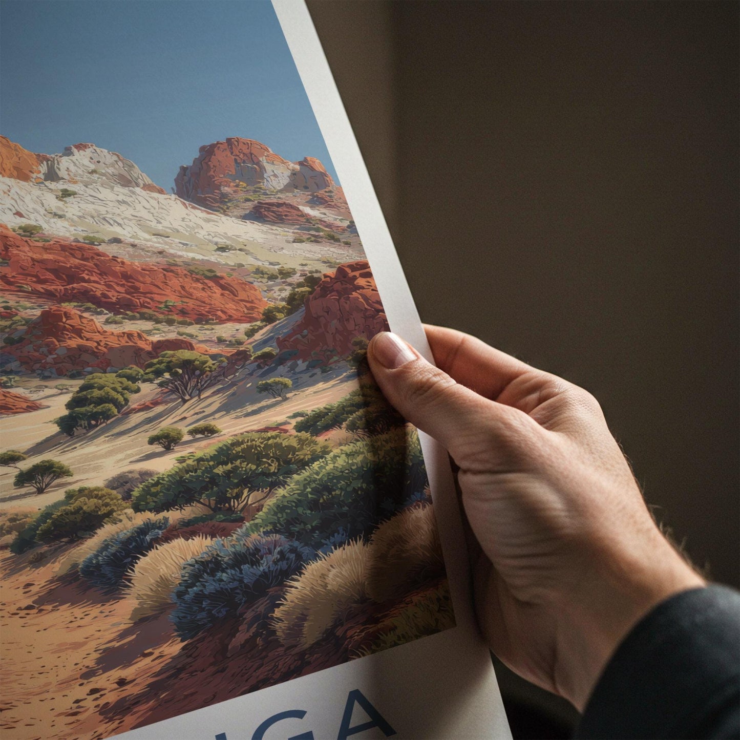 Arkarringa Poster - Australia Travel Art - Red Rock Desert Wall Decor