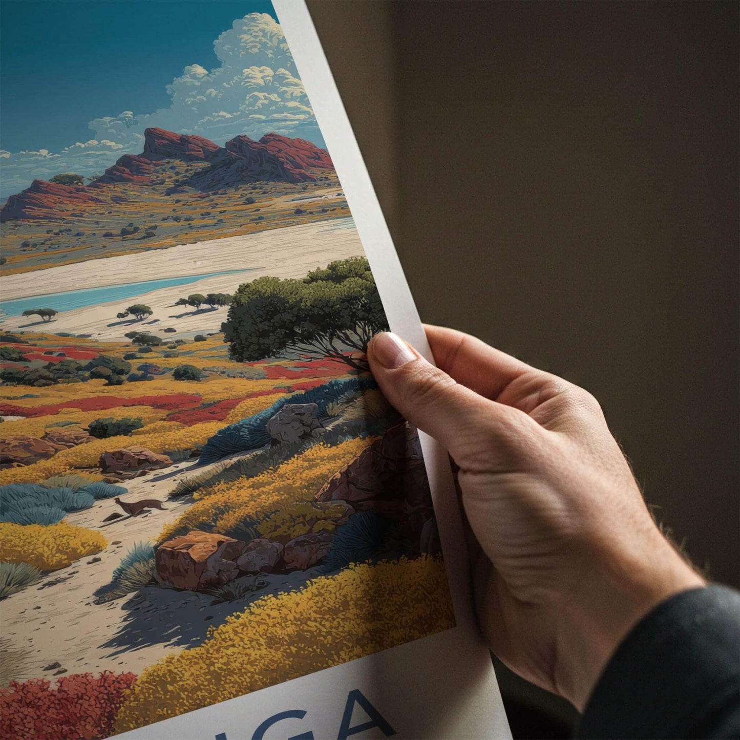 Arkarringa Poster - Australia Travel Print - Vibrant Desert Scene Wall Decor