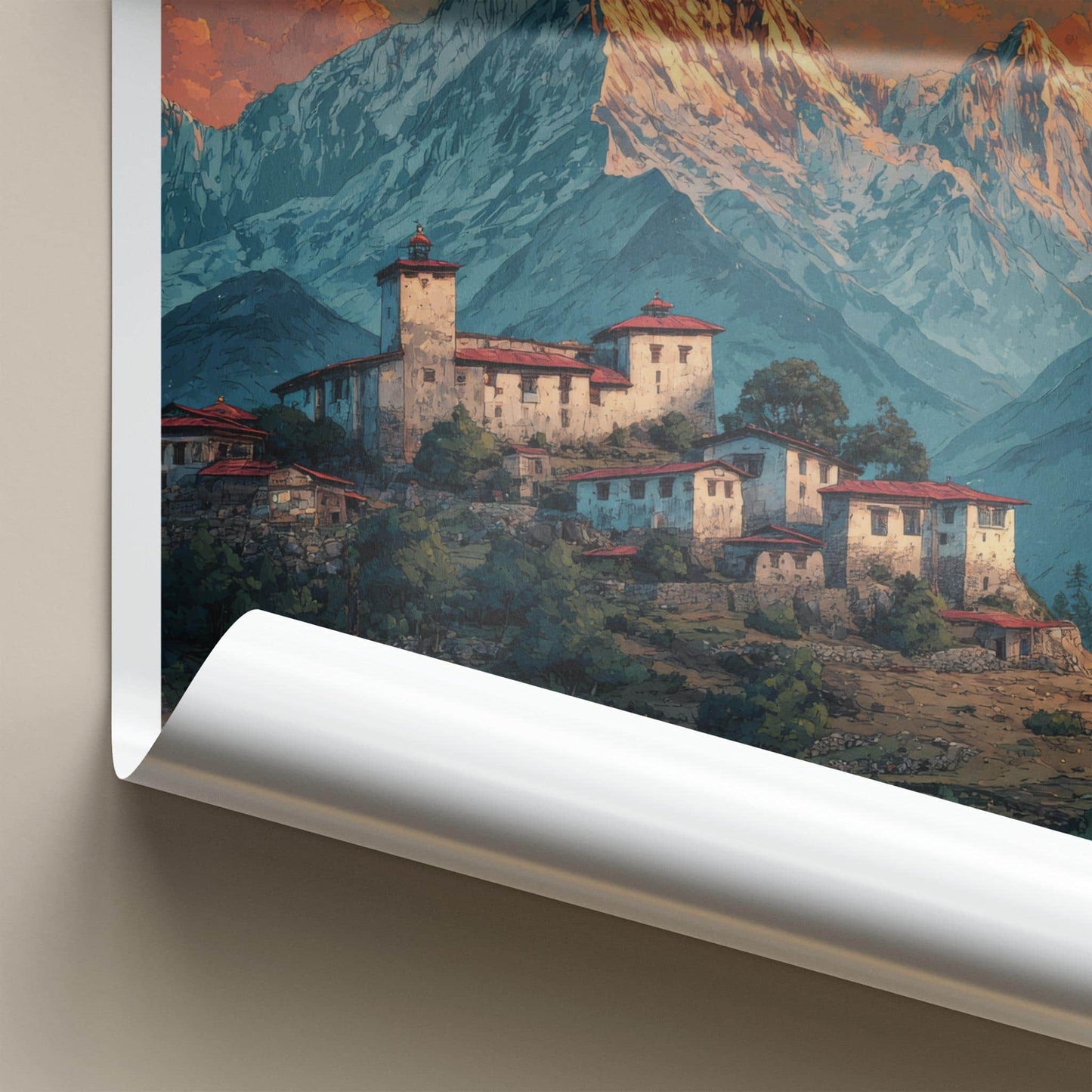 Arunachal Pradesh Poster - India Travel Art - Mountain Village Wall Decor