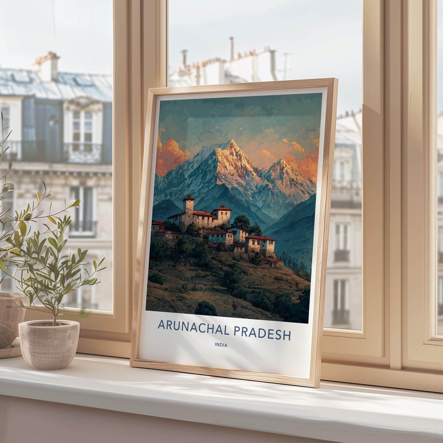 Arunachal Pradesh Poster - India Travel Art - Mountain Village Wall Decor