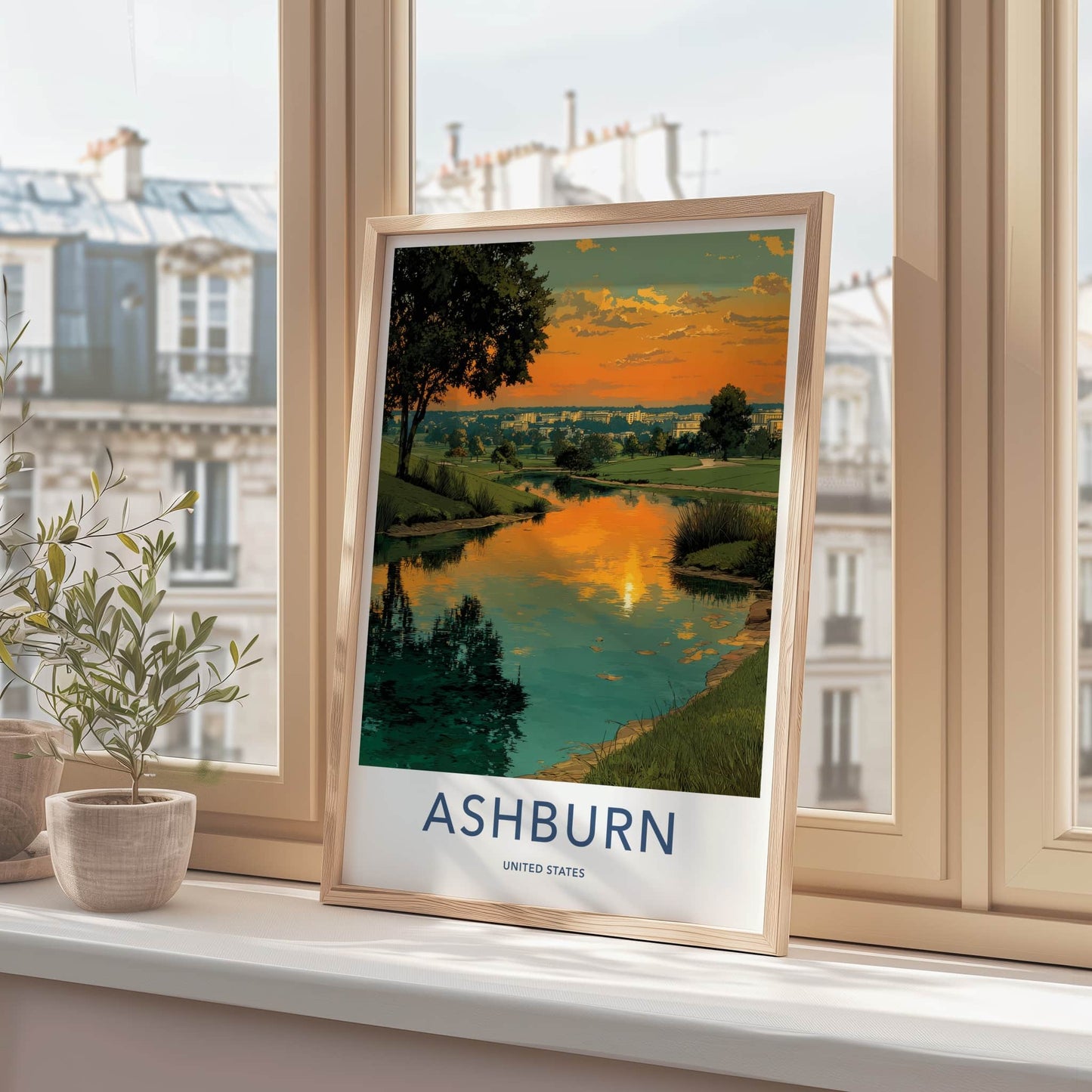 Ashburn Poster - Virginia Travel Art - Golf Course Sunset Home Decor
