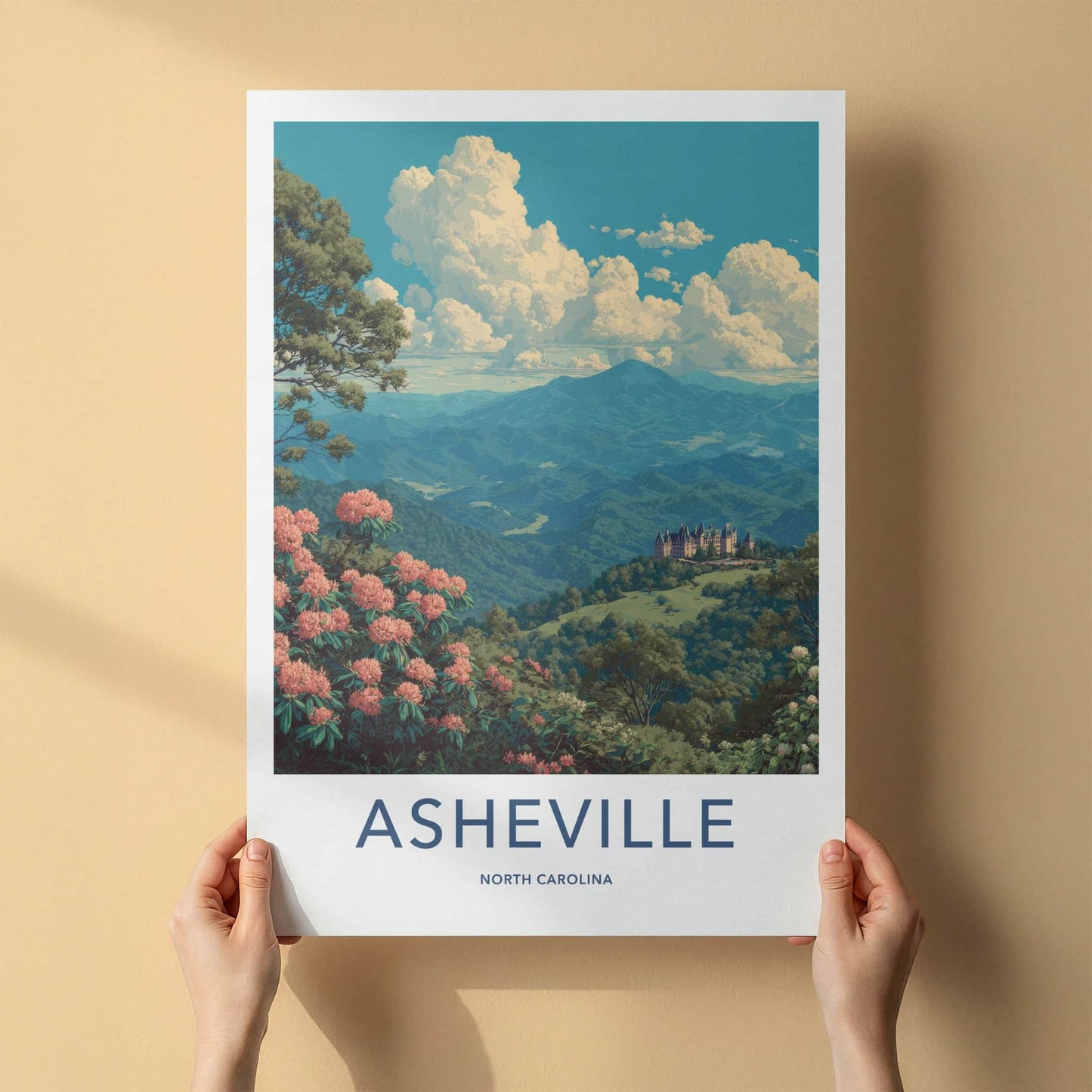 Asheville Poster - North Carolina Travel Art - Grand Estate Mountains Gallery Art