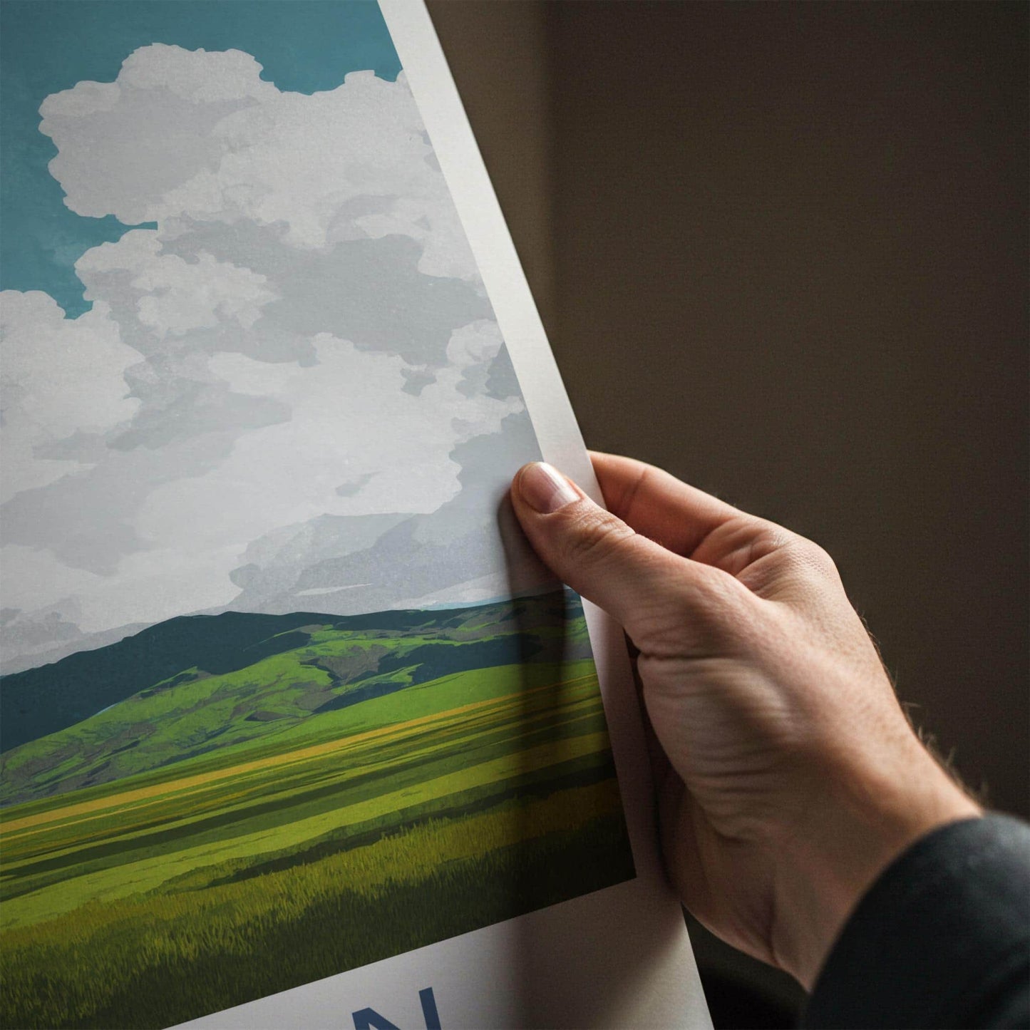 Aso-San Poster - Japan Travel Art - Mountain Meadow Vista Home Decor