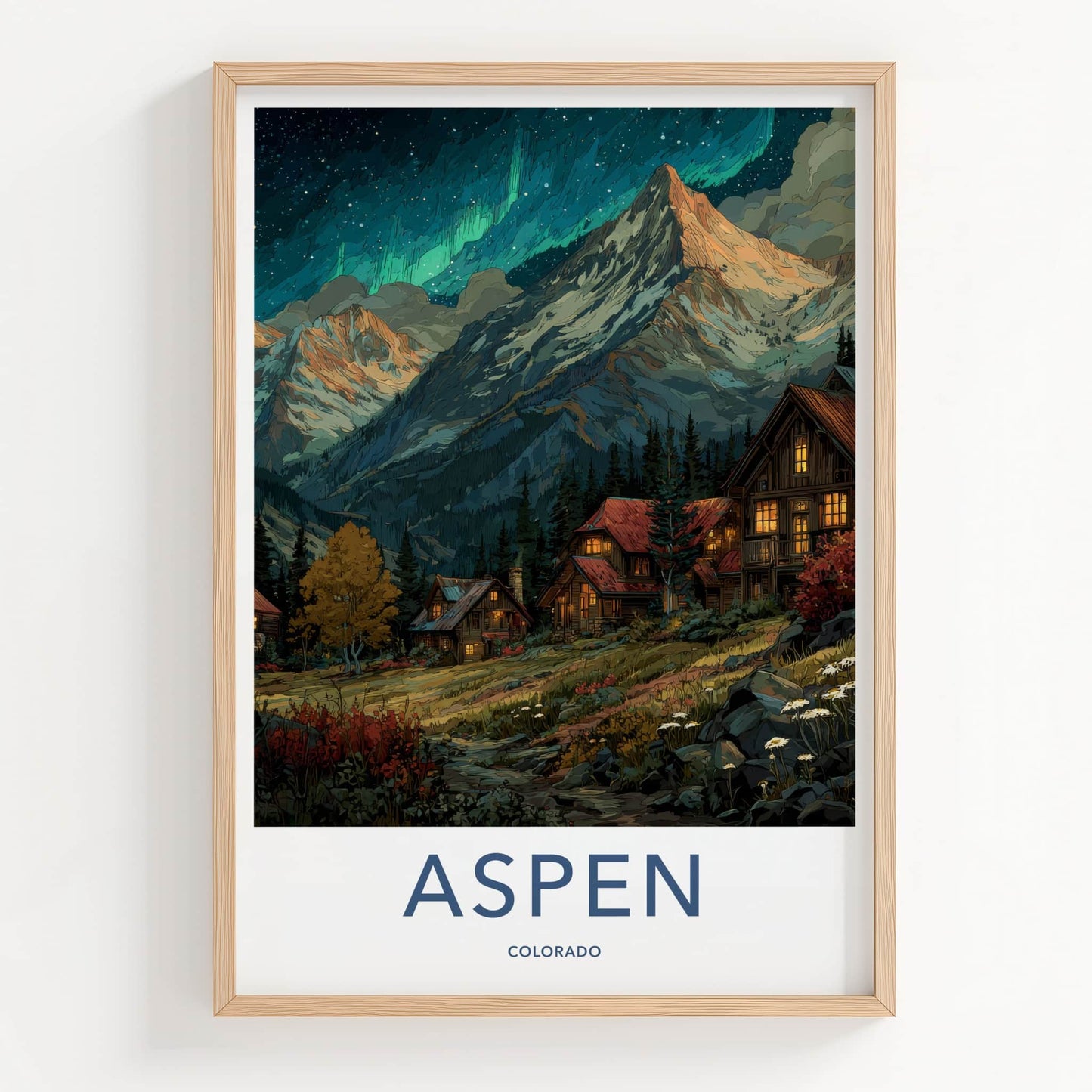 Aspen Poster - Colorado Aurora Mountain Village Art Print Gallery Art