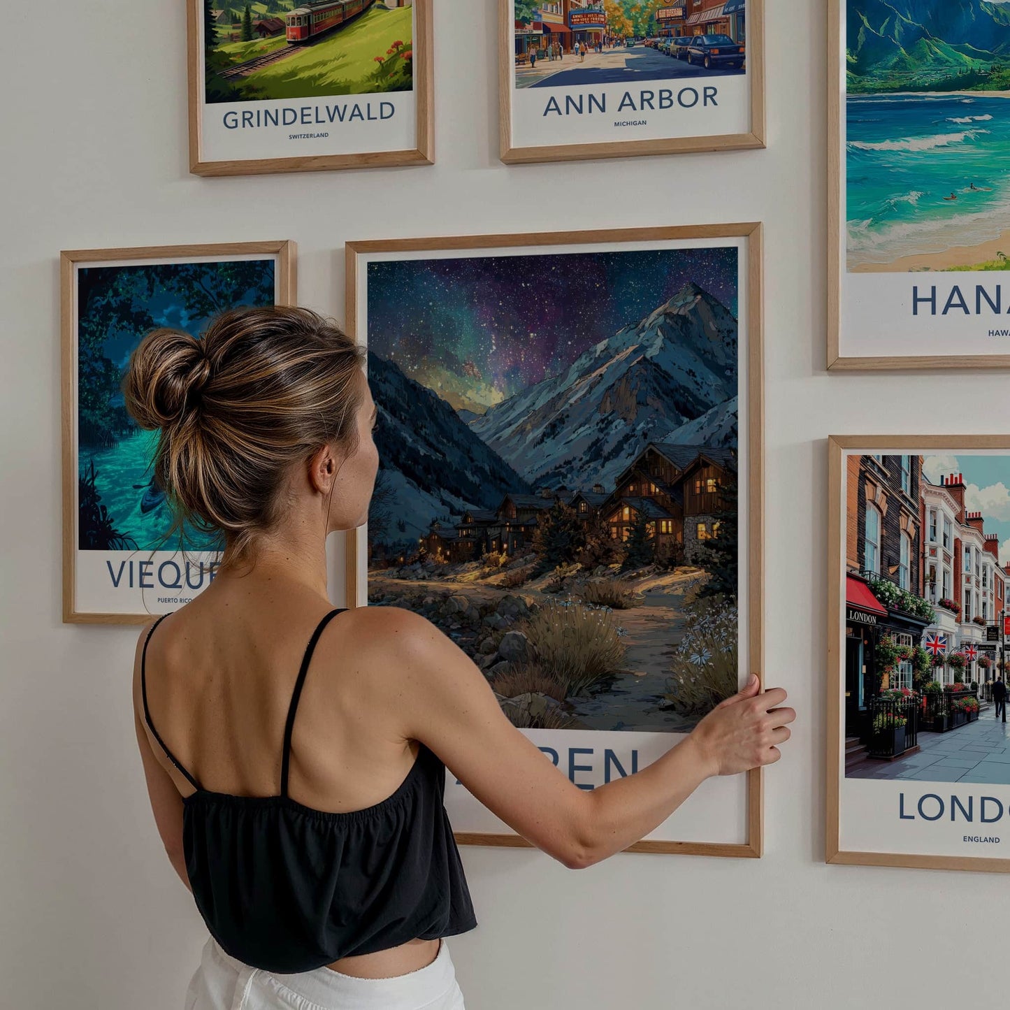 Aspen Poster - Colorado Wall Art - Starry Mountain Village Home Decor