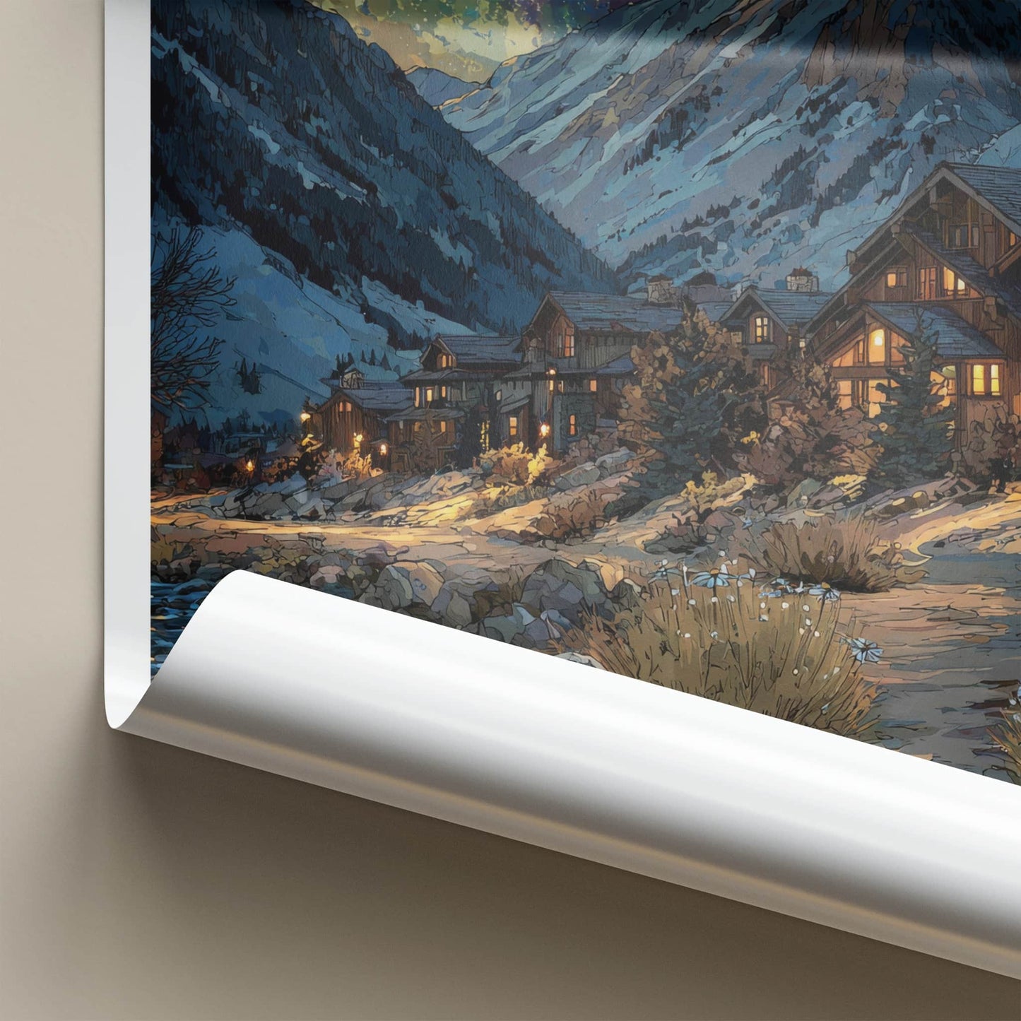 Aspen Poster - Colorado Wall Art - Starry Mountain Village Home Decor