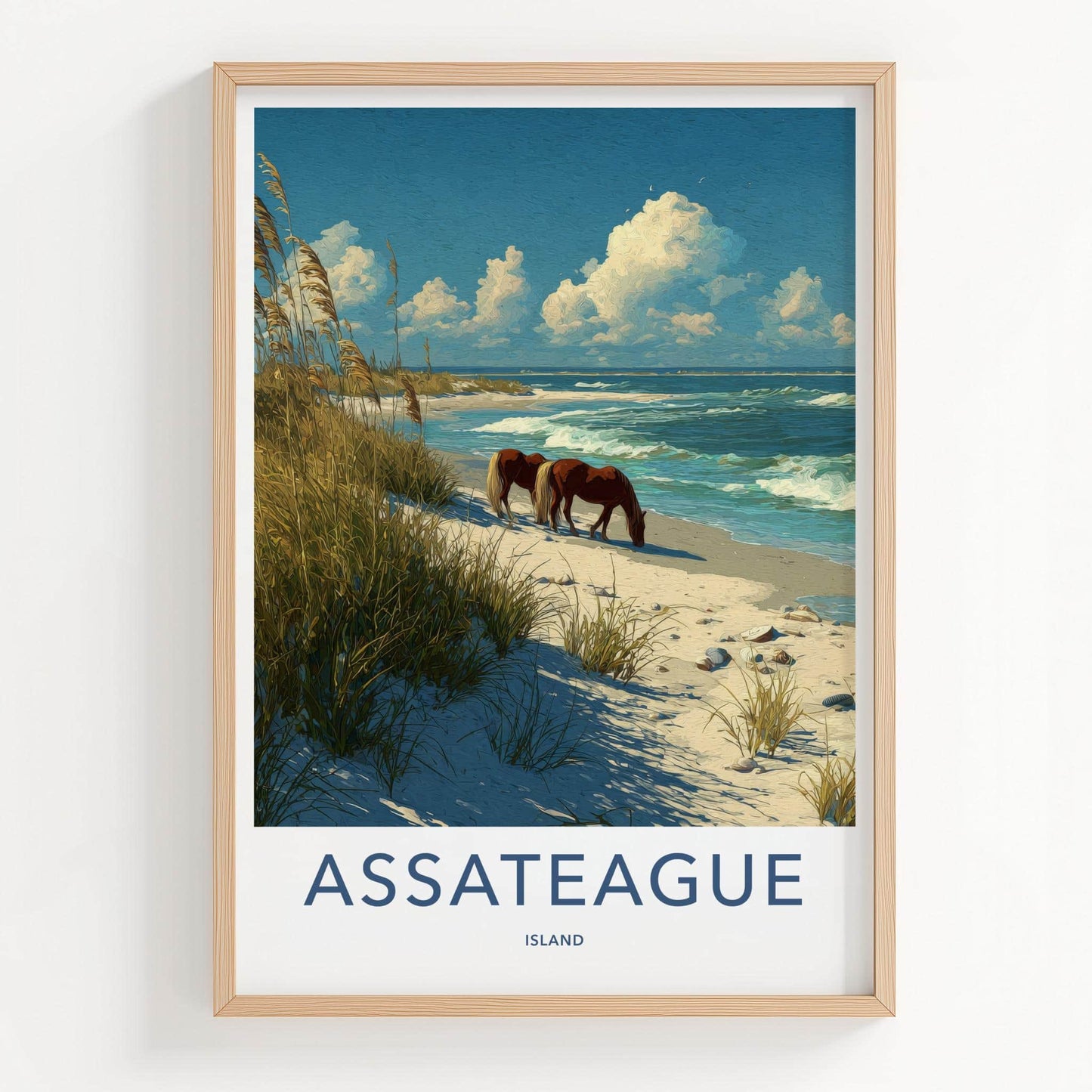 Assateague Island Poster - Maryland Art Print - Wild Horses Beach Wall Decor