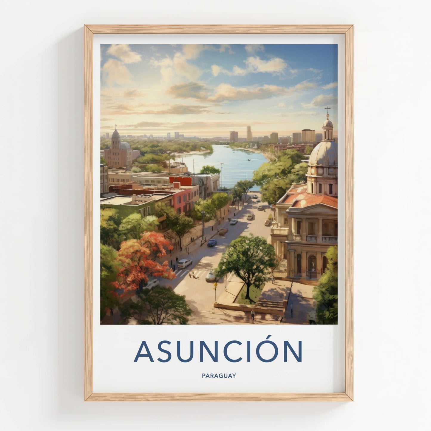 Asuncion Poster - Paraguay Travel Print - Urban River View Home Decor