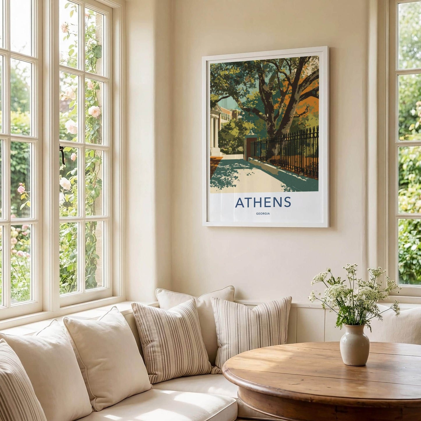 Athens Poster - Georgia Art Print - Vibrant Street Scene Home Decor
