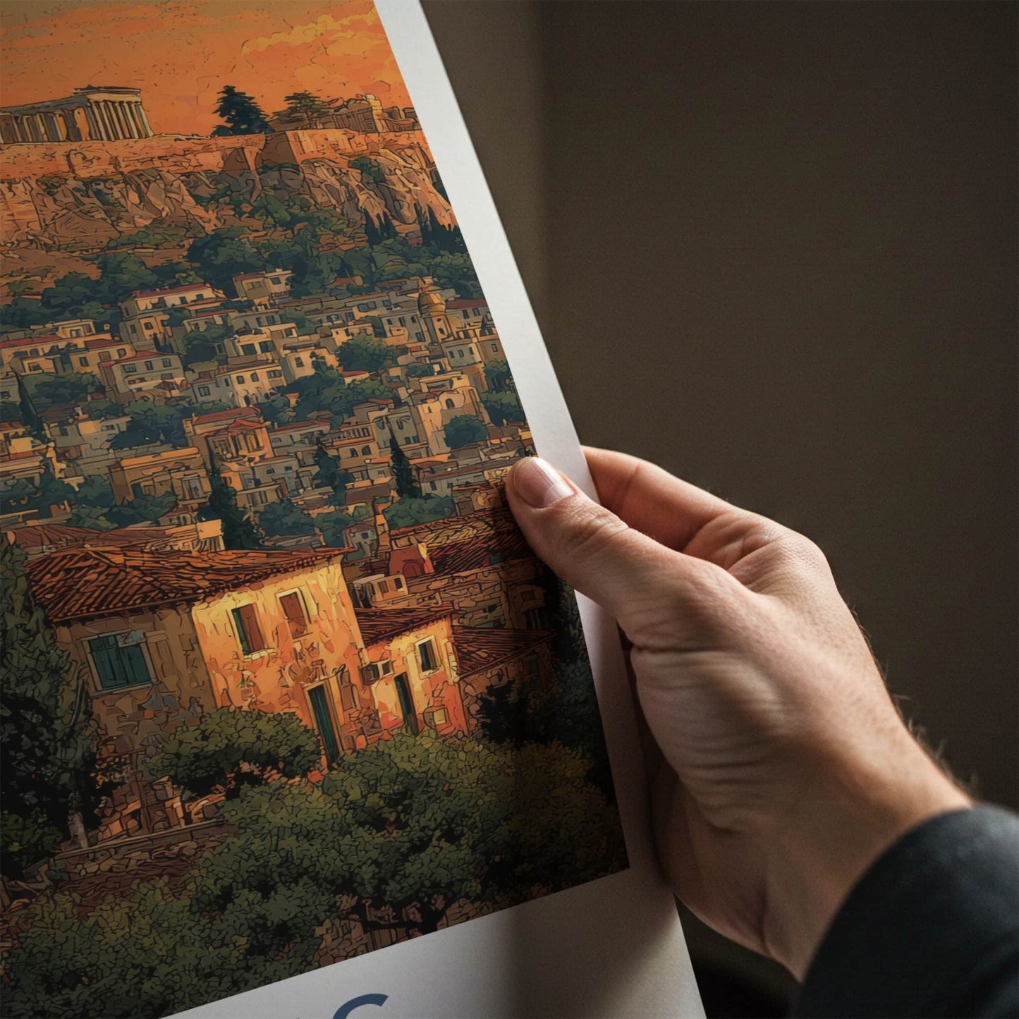 Athens Poster - Greece Travel Art - Acropolis Cityscape Home Decor