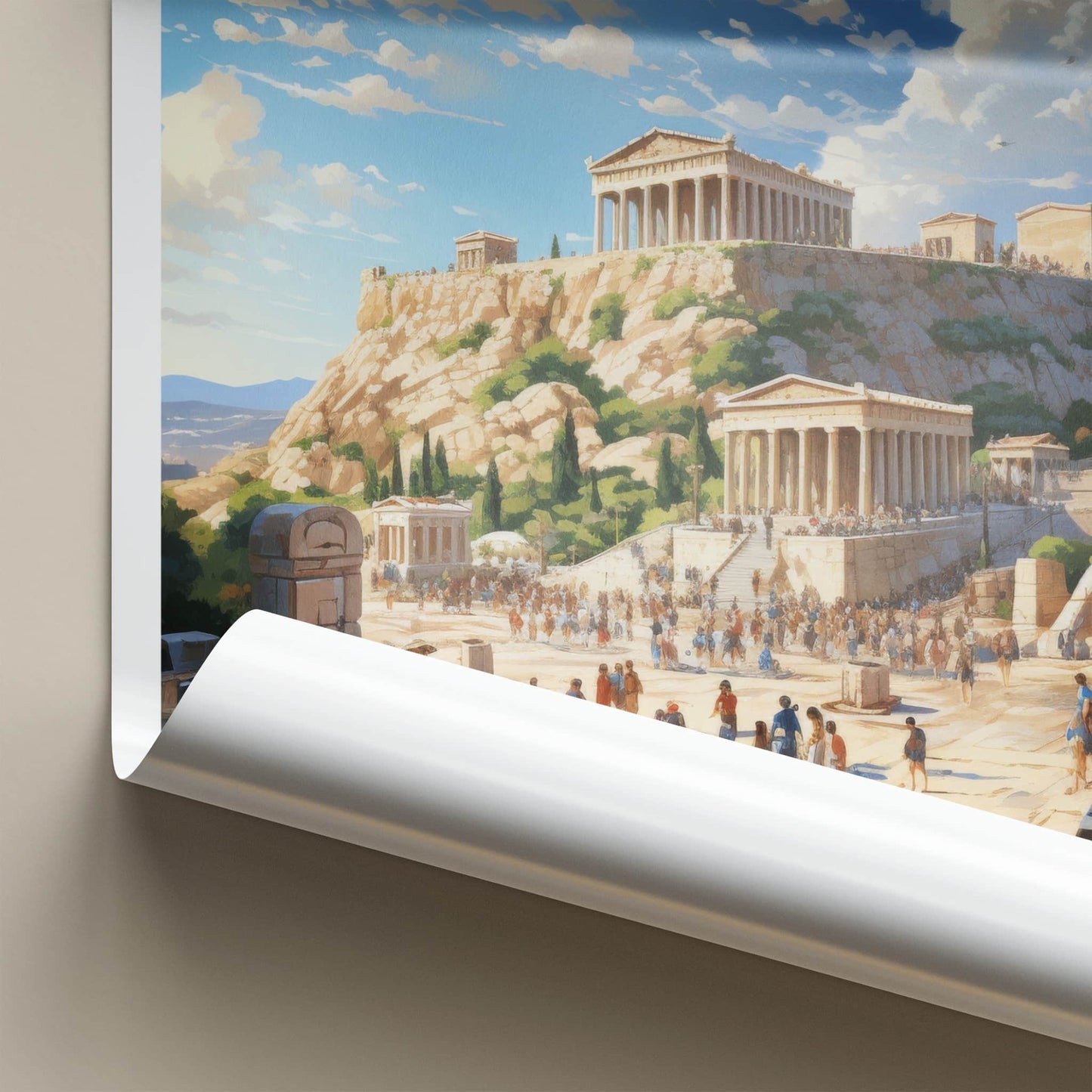 Athens Poster - Greece Travel Art - Ancient Temple Acropolis Home Decor