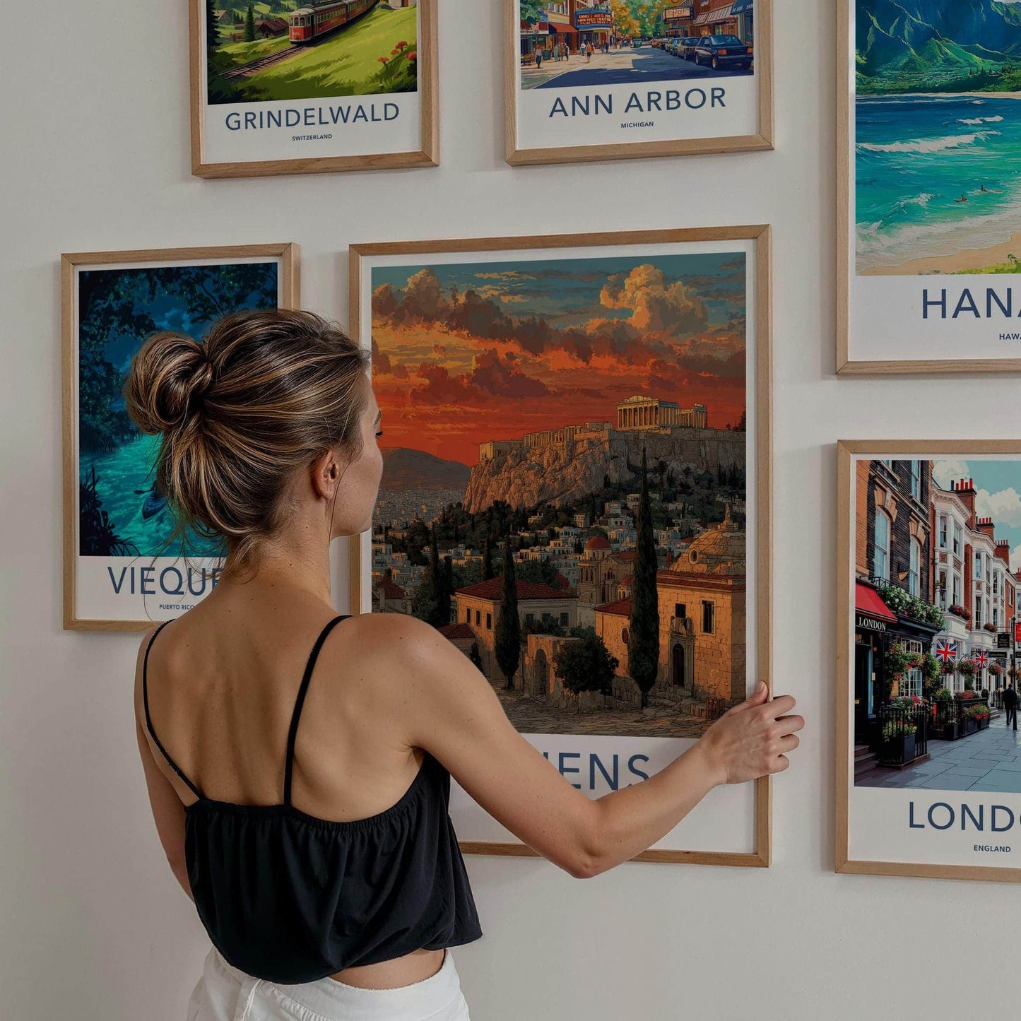 Athens Poster - Greece Travel Print - Acropolis Sunset Home Decor