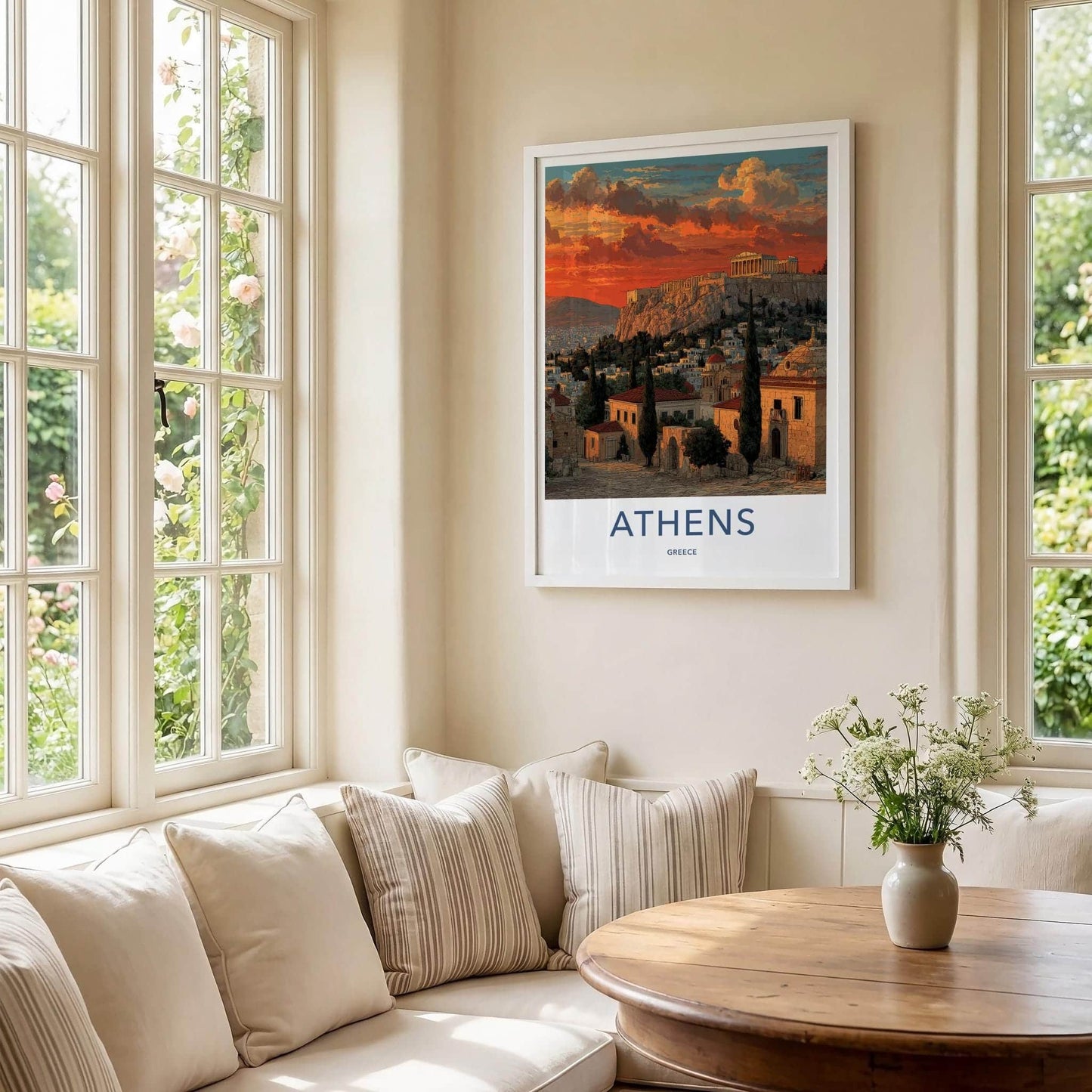 Athens Poster - Greece Travel Print - Acropolis Sunset Home Decor