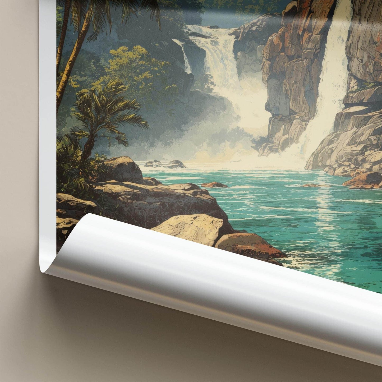 Athirappilly Poster - India Travel Print - Tropical Waterfall Wall Decor