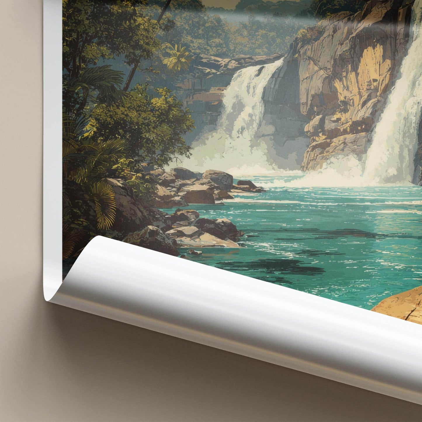 Athirappilly Poster - Kerala Travel Print - Jungle Waterfall Travel Decor