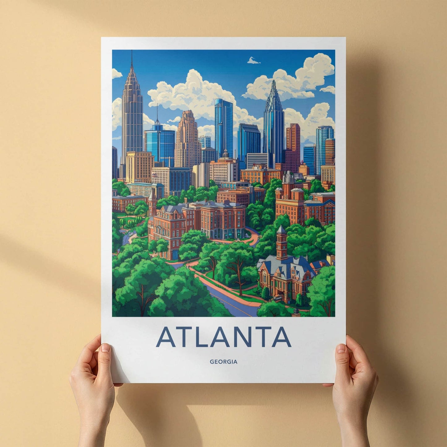 Atlanta Poster - Georgia Art Print - Lush Green Cityscape Home Decor