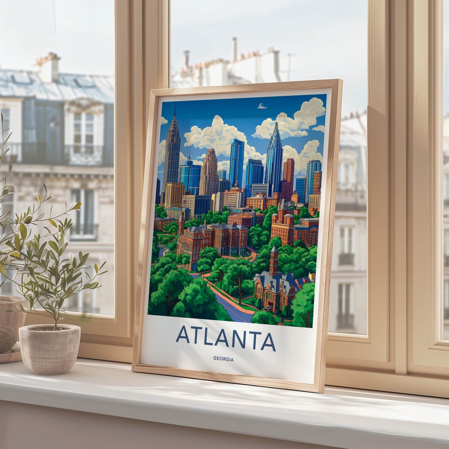 Atlanta Poster - Georgia Art Print - Lush Green Cityscape Home Decor