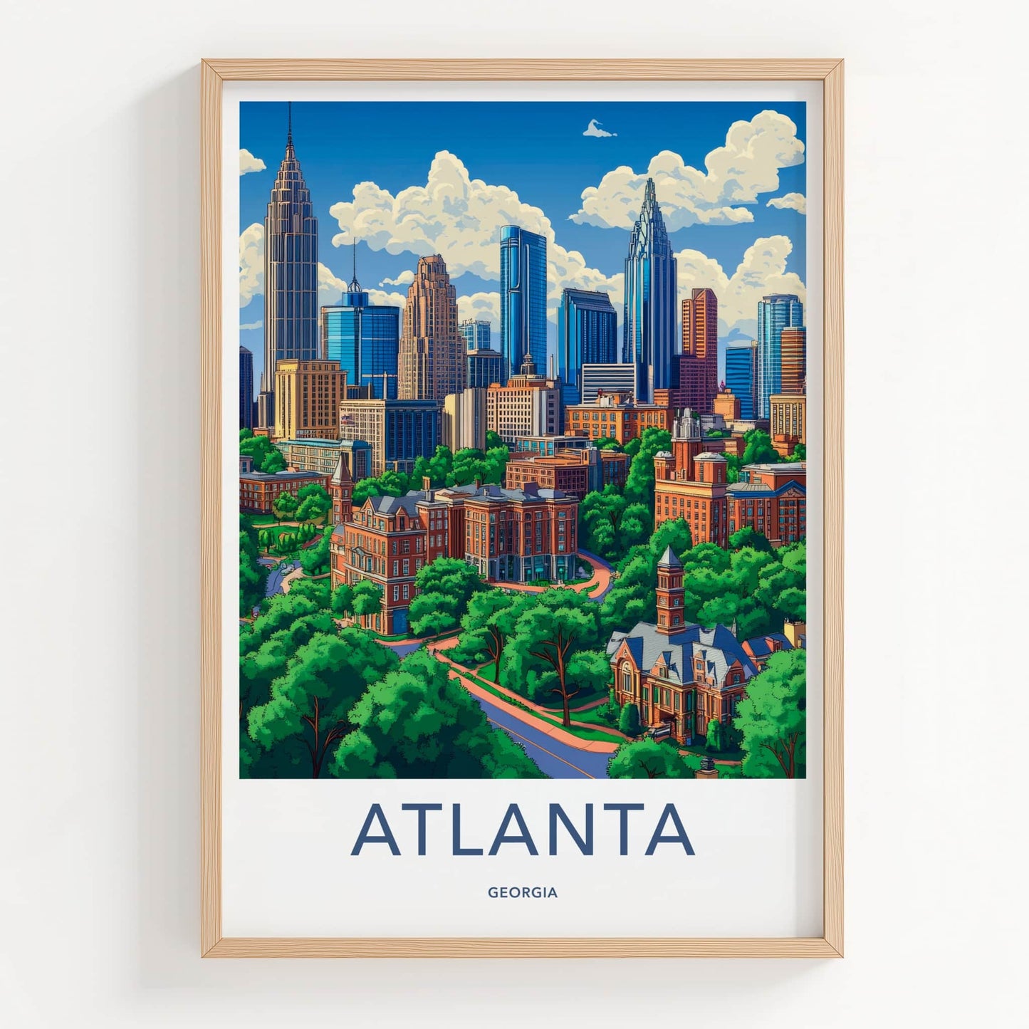 Atlanta Poster - Georgia Art Print - Lush Green Cityscape Home Decor