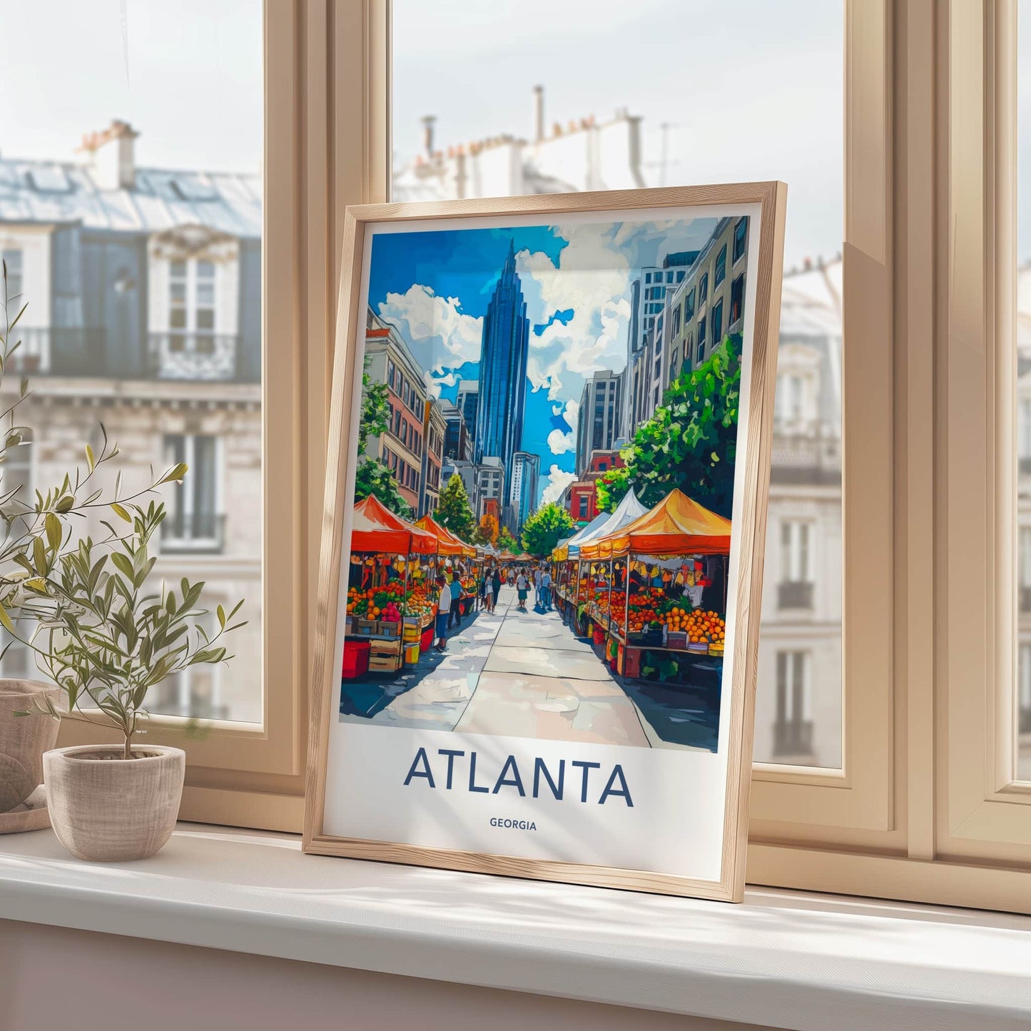 Atlanta Poster - Georgia Wall Art - Downtown Cityscape Scene Gallery Art