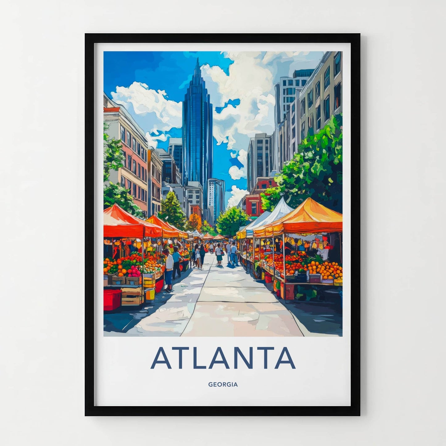 Atlanta Poster - Georgia Wall Art - Downtown Cityscape Scene Gallery Art