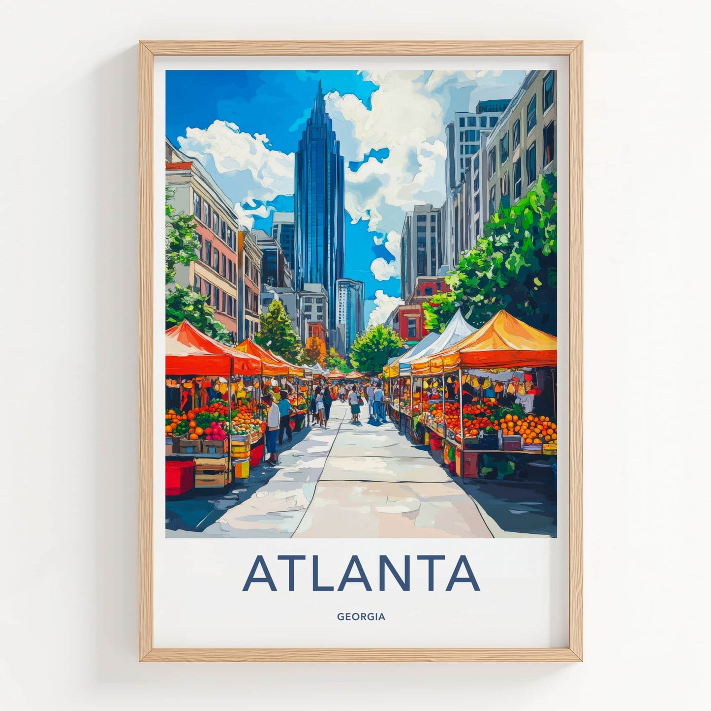 Atlanta Poster - Georgia Wall Art - Downtown Cityscape Scene Gallery Art