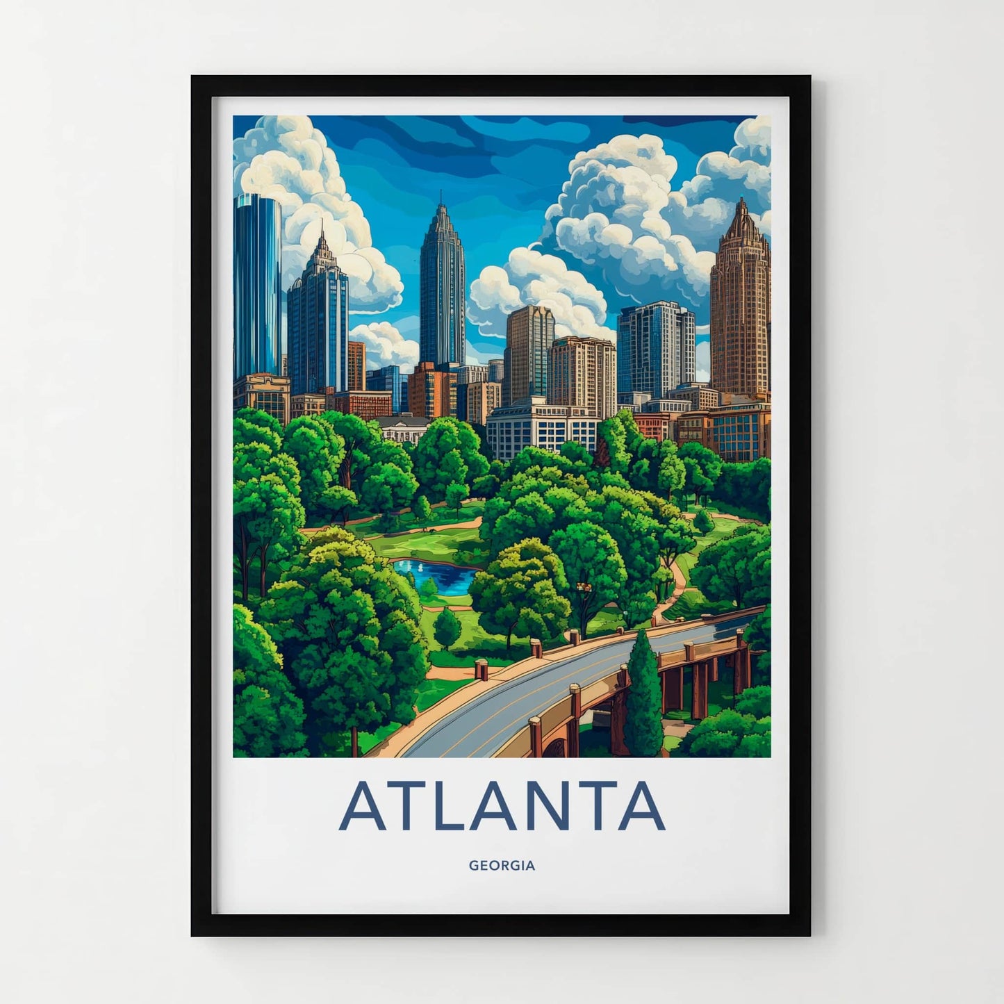 Atlanta Poster - Georgia Wall Art - Lush Park Cityscape Home Decor