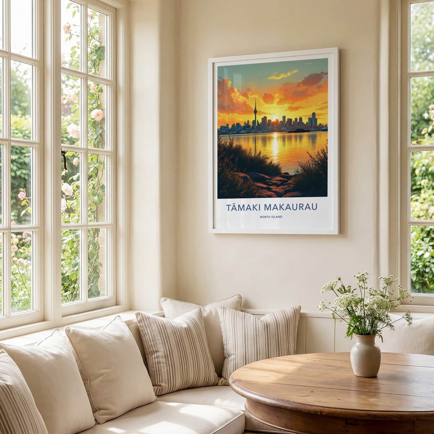 Auckland Poster - New Zealand Travel Art - City Skyline Sunset Home Decor