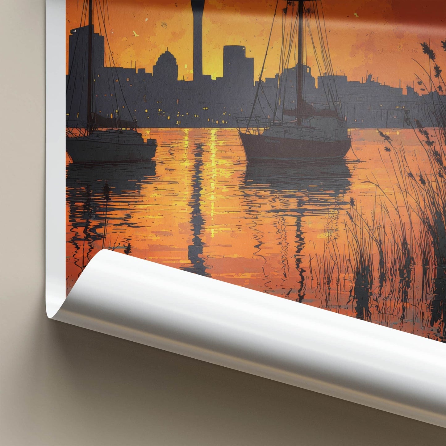 Auckland Poster - New Zealand Travel Art - Orange Sky Harbor Home Decor