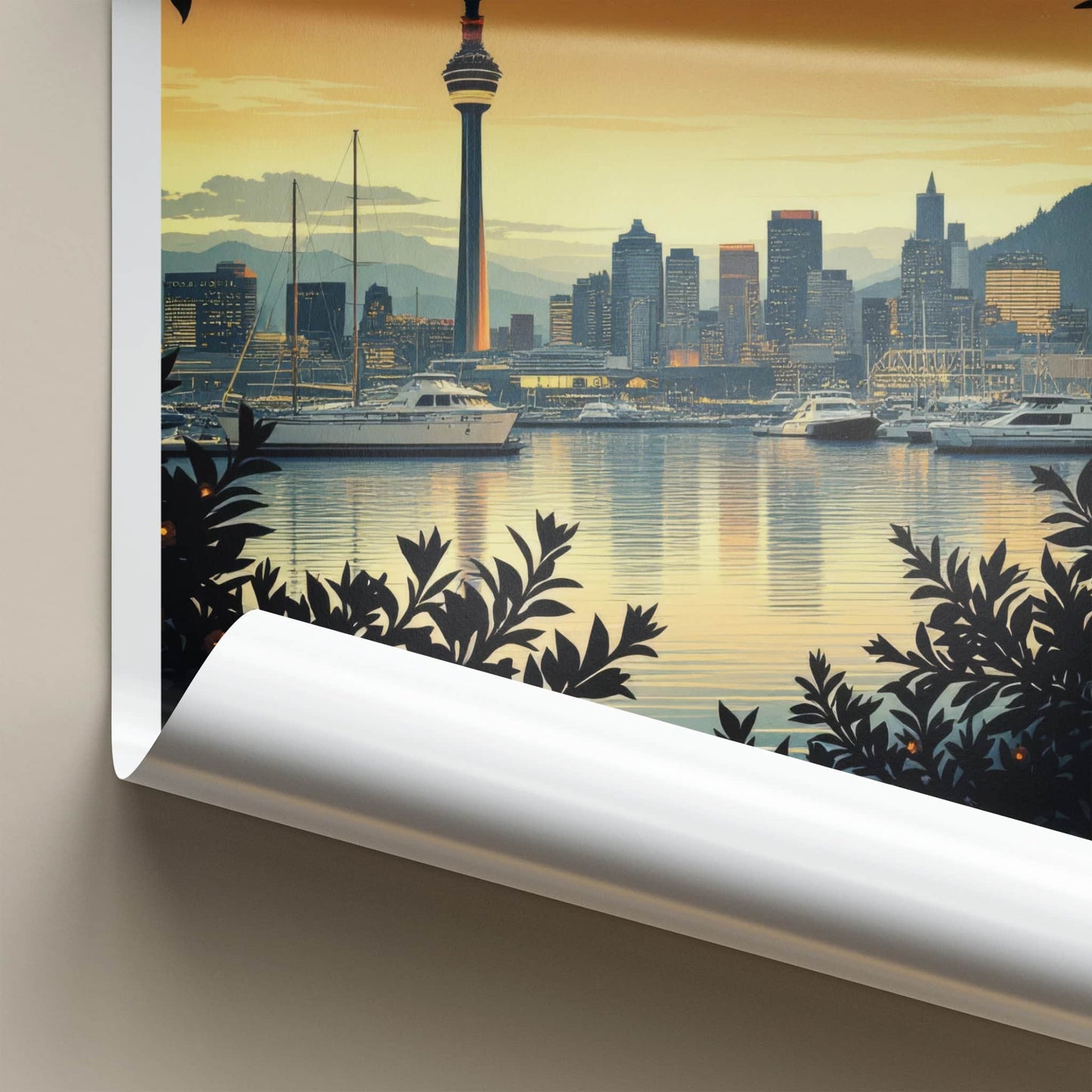 Auckland Poster - New Zealand Travel Art - Sky Tower Twilight Home Decor