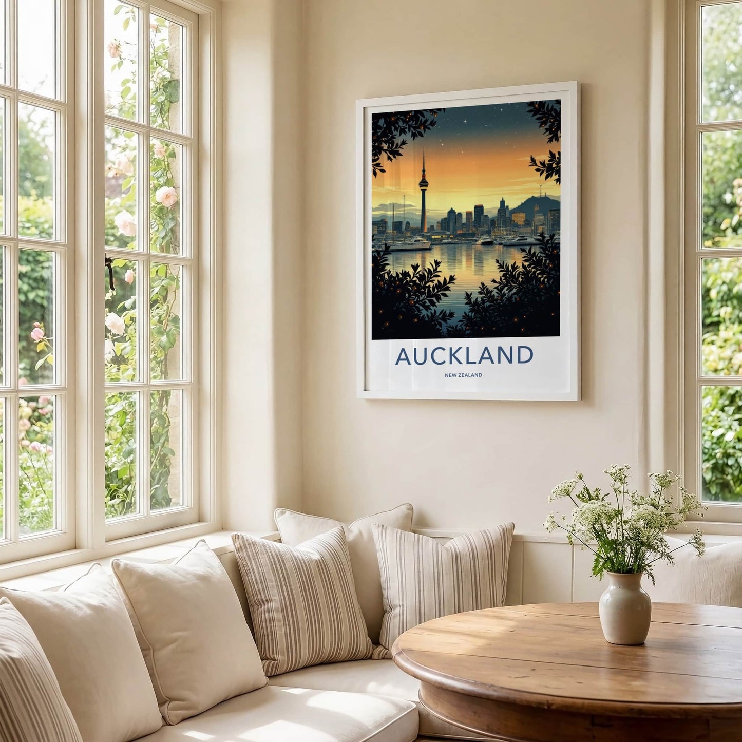 Auckland Poster - New Zealand Travel Art - Sky Tower Twilight Home Decor