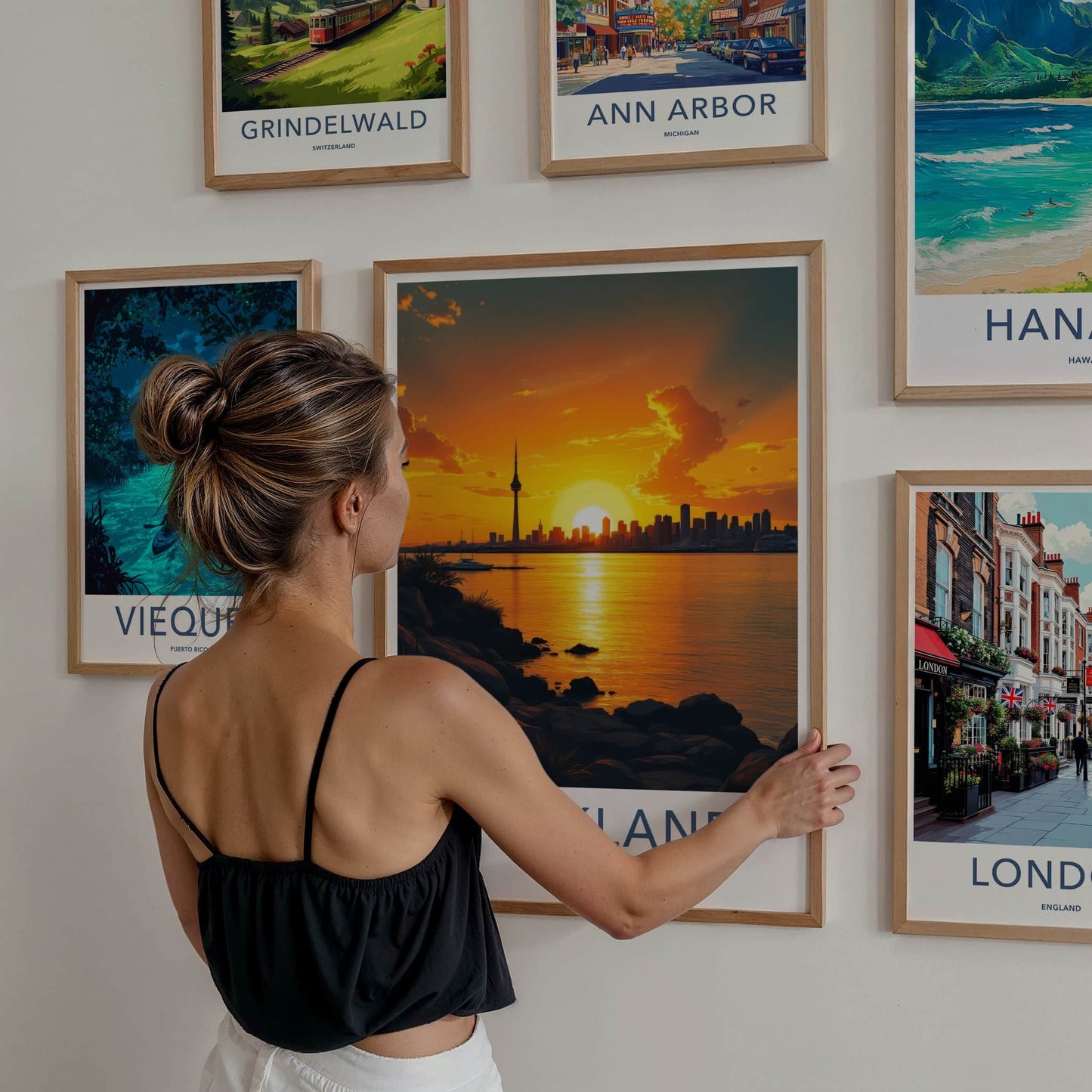 Auckland Poster - New Zealand Wall Art - Radiant Tower Sunset Home Decor