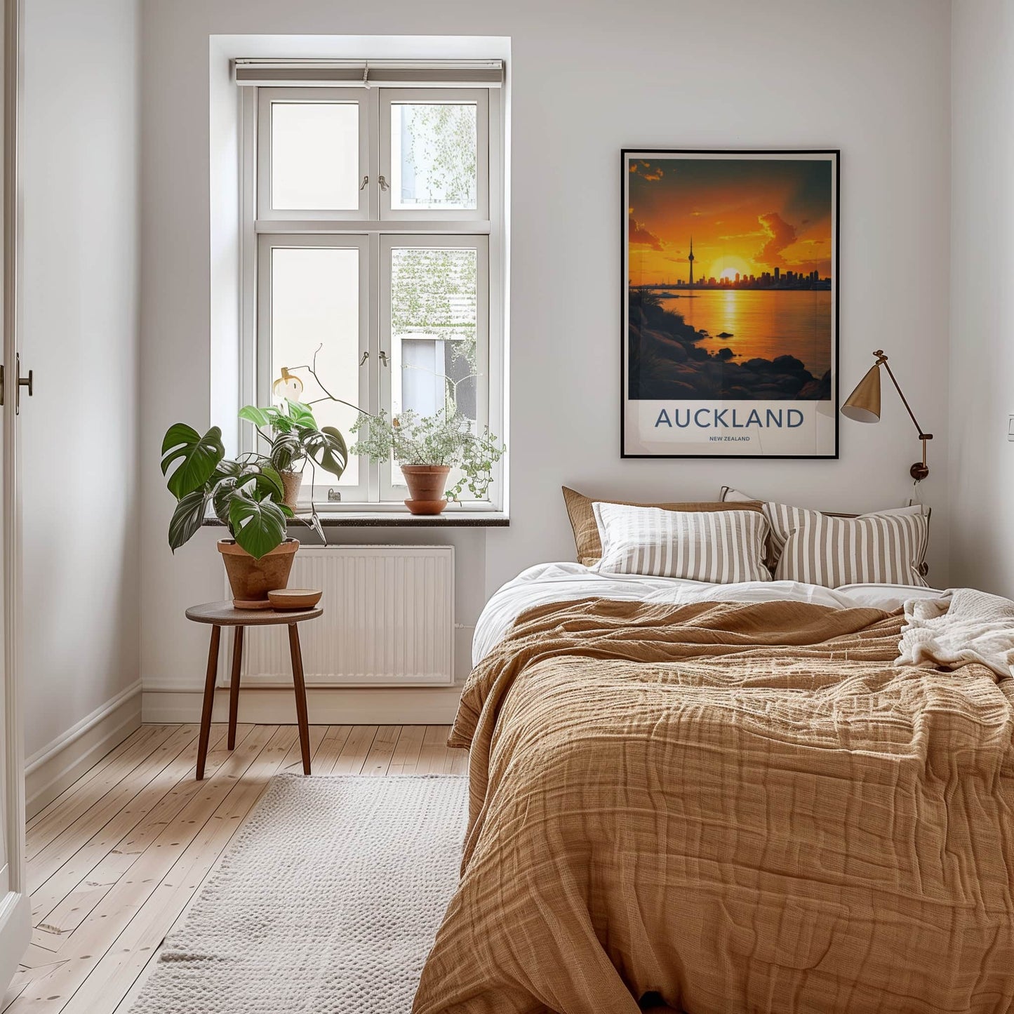 Auckland Poster - New Zealand Wall Art - Radiant Tower Sunset Home Decor