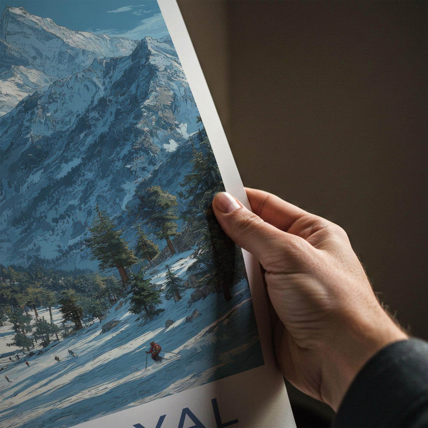 Auli Bugyal Poster - India Travel Print - Snowy Mountain Ski Wall Decor