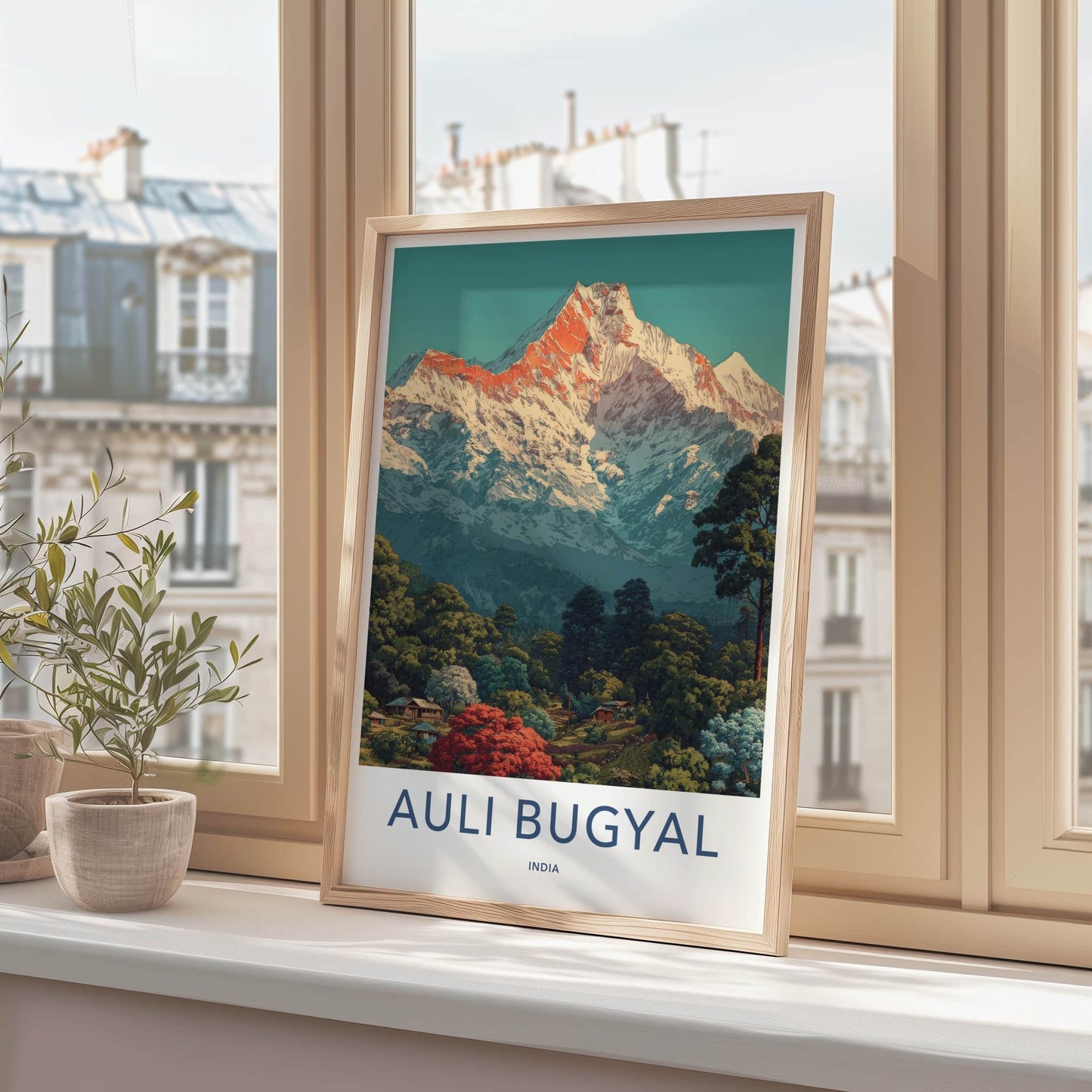 Auli Bugyal Poster - India Travel Print - Uttarakhand Snowy Peak Wall Art