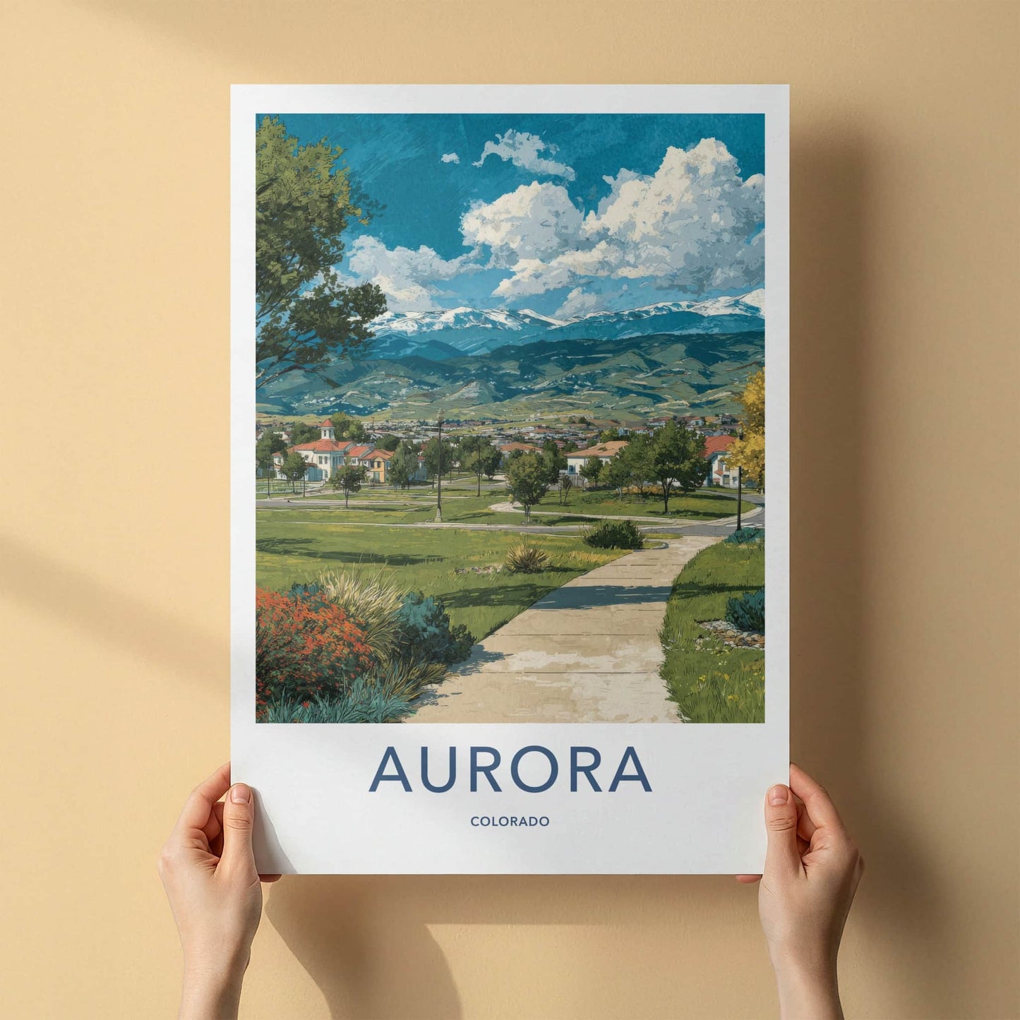 Aurora Poster - Colorado Travel Art - Mountain Town Park Gallery Art