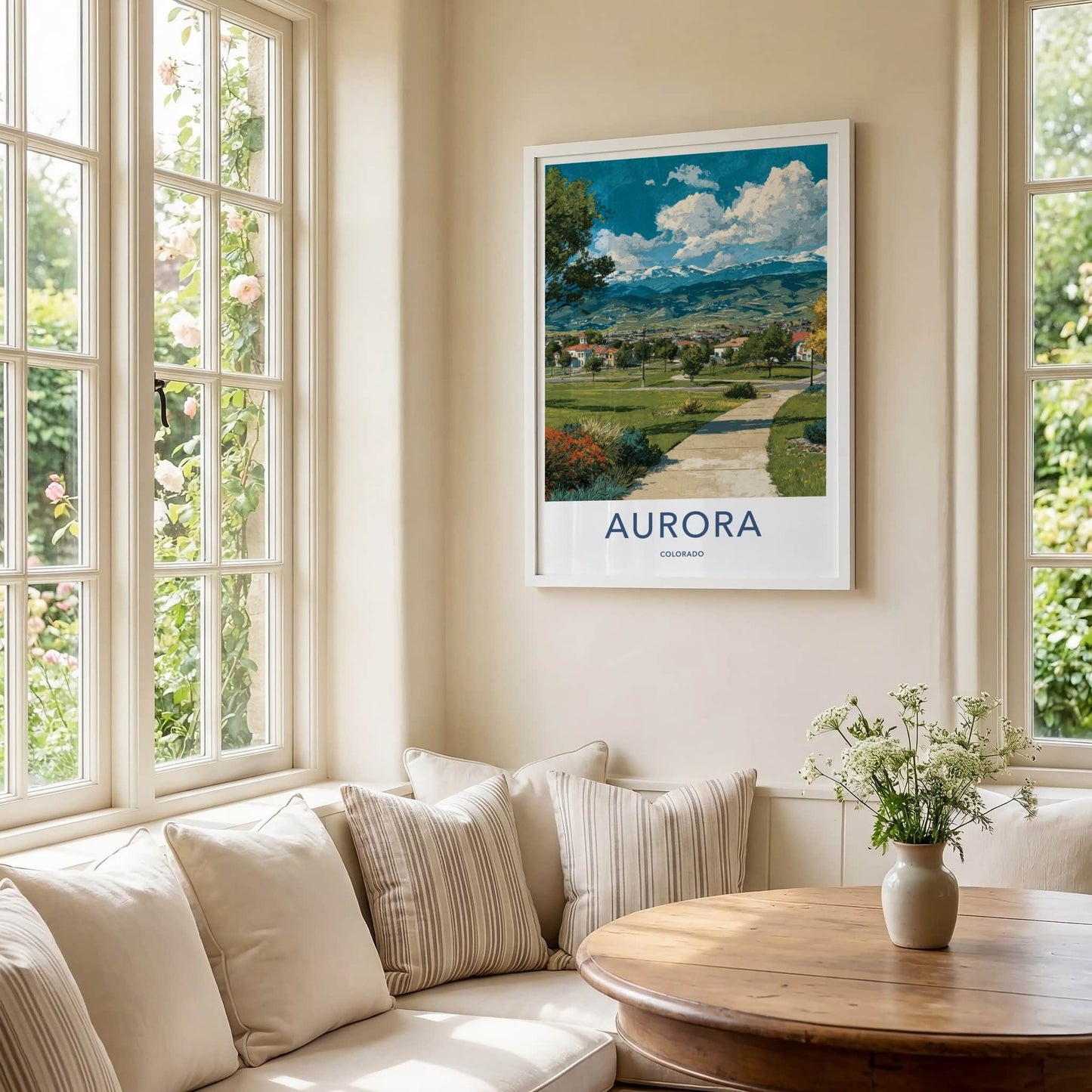 Aurora Poster - Colorado Travel Art - Mountain Town Park Gallery Art
