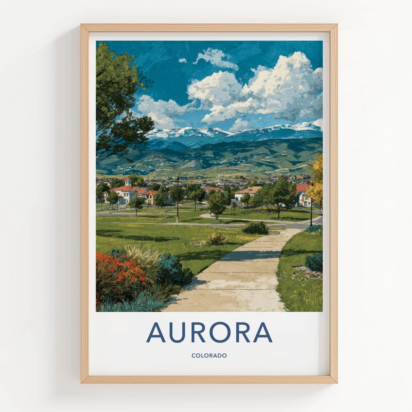 Aurora Poster - Colorado Travel Art - Mountain Town Park Gallery Art