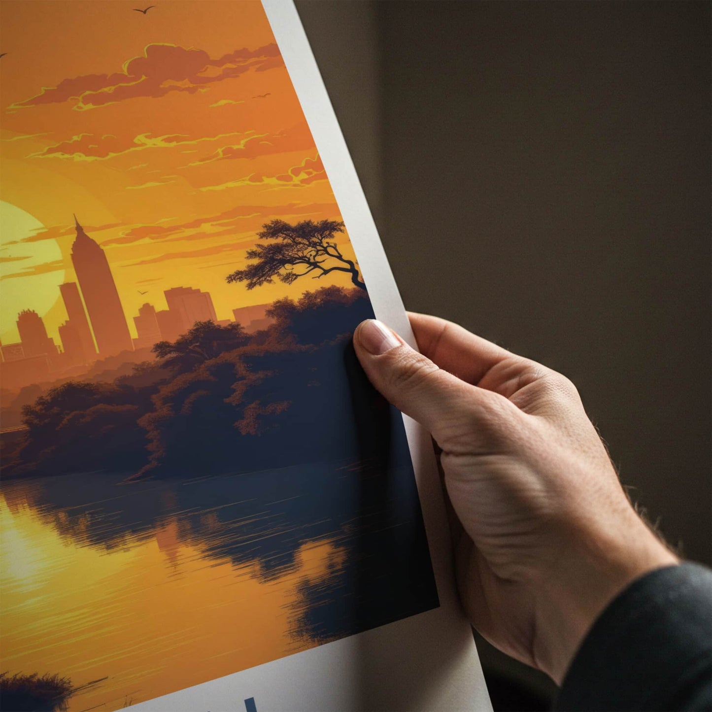 Austin Poster - Texas Art Print - Urban Sunset Skyline Wall Decor
