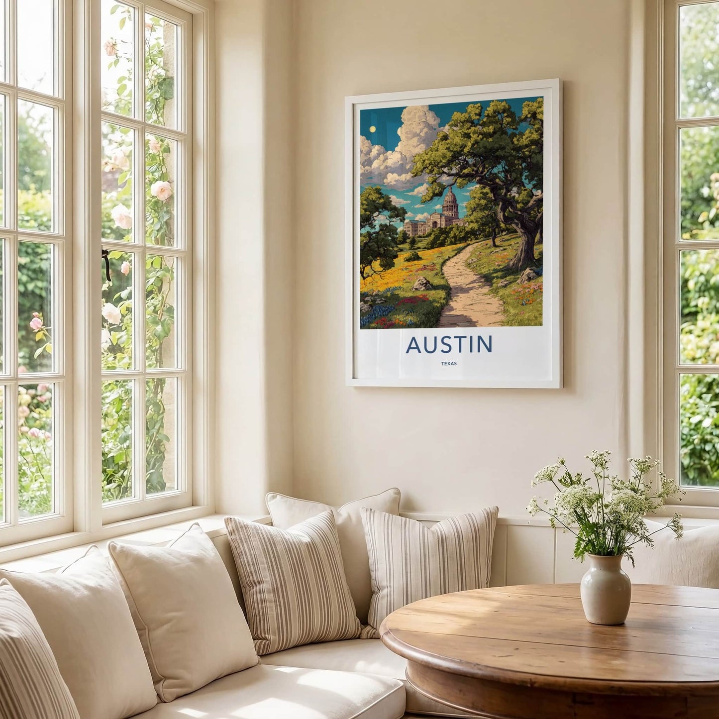 Austin Poster - Texas Travel Art - Capitol Building Path Wall Decor