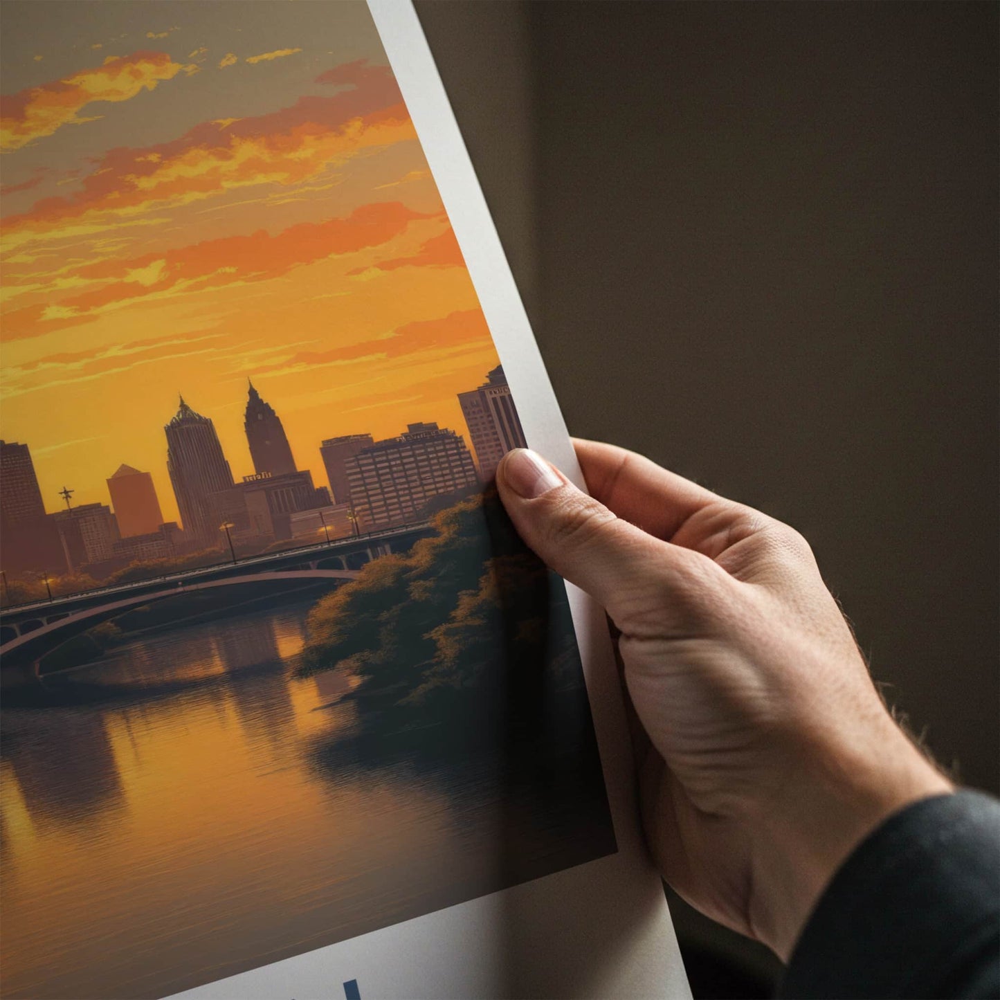 Austin Poster - Texas Travel Art - Vibrant River Sunset Home Decor
