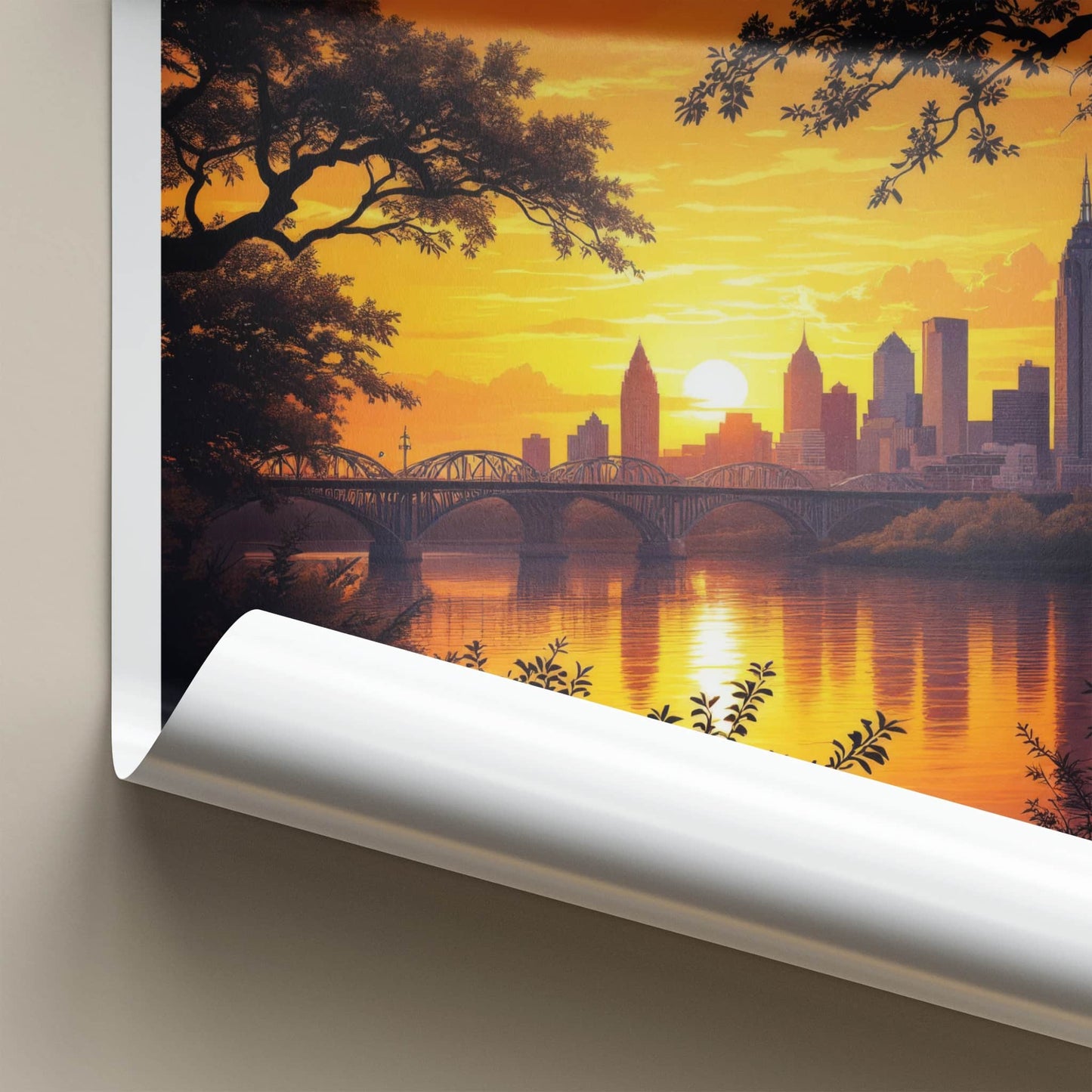 Austin Poster - Texas Wall Art - Reflecting Cityscape Vista Home Decor