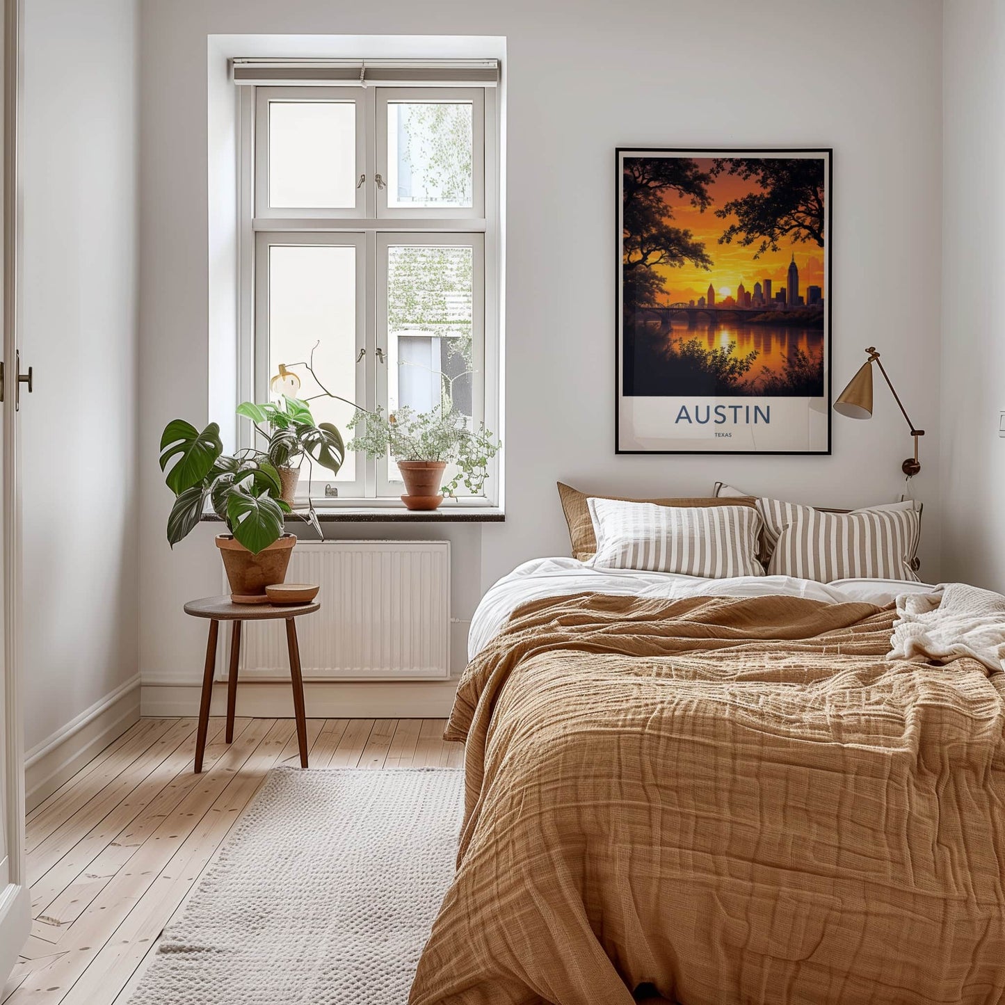Austin Poster - Texas Wall Art - Reflecting Cityscape Vista Home Decor