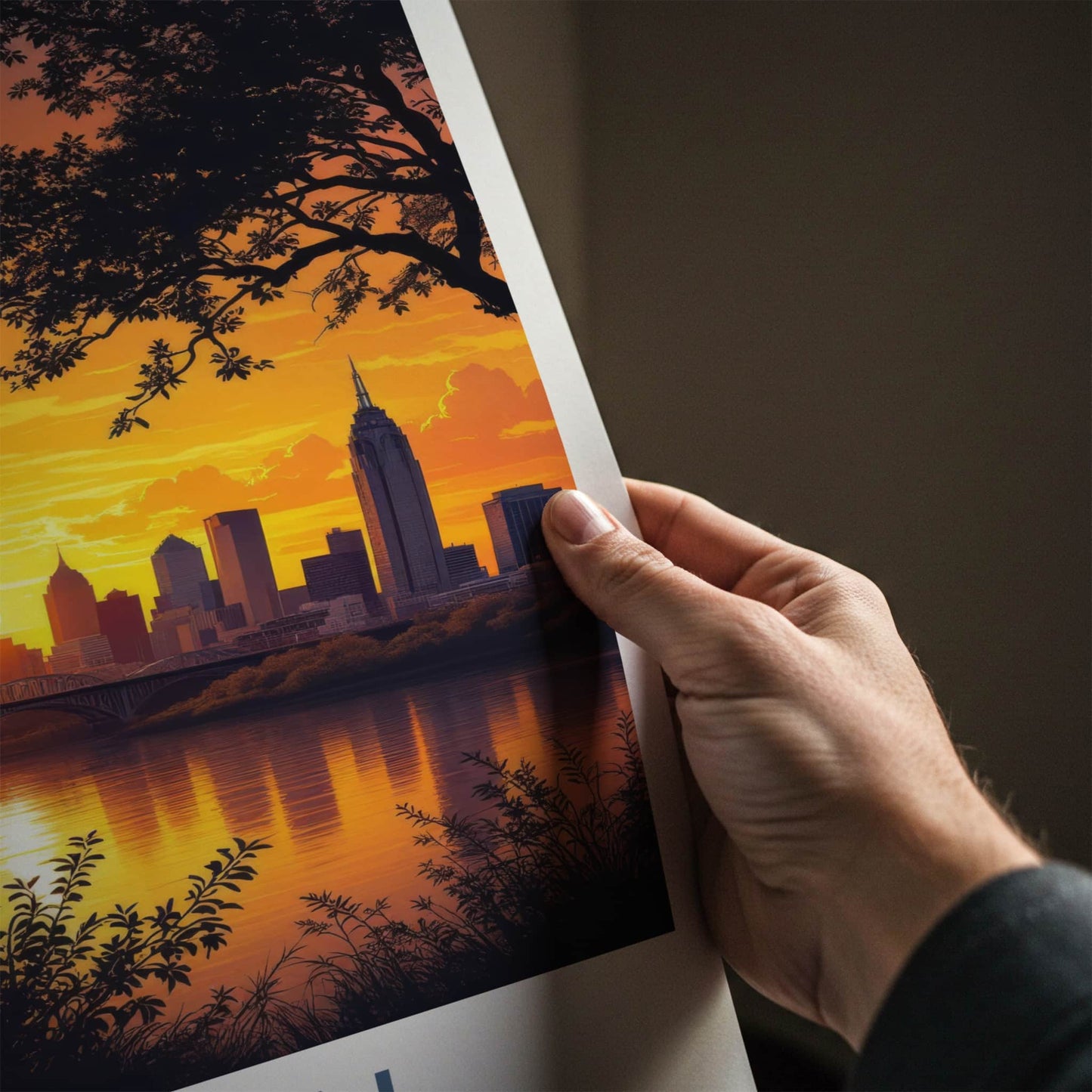 Austin Poster - Texas Wall Art - Reflecting Cityscape Vista Home Decor